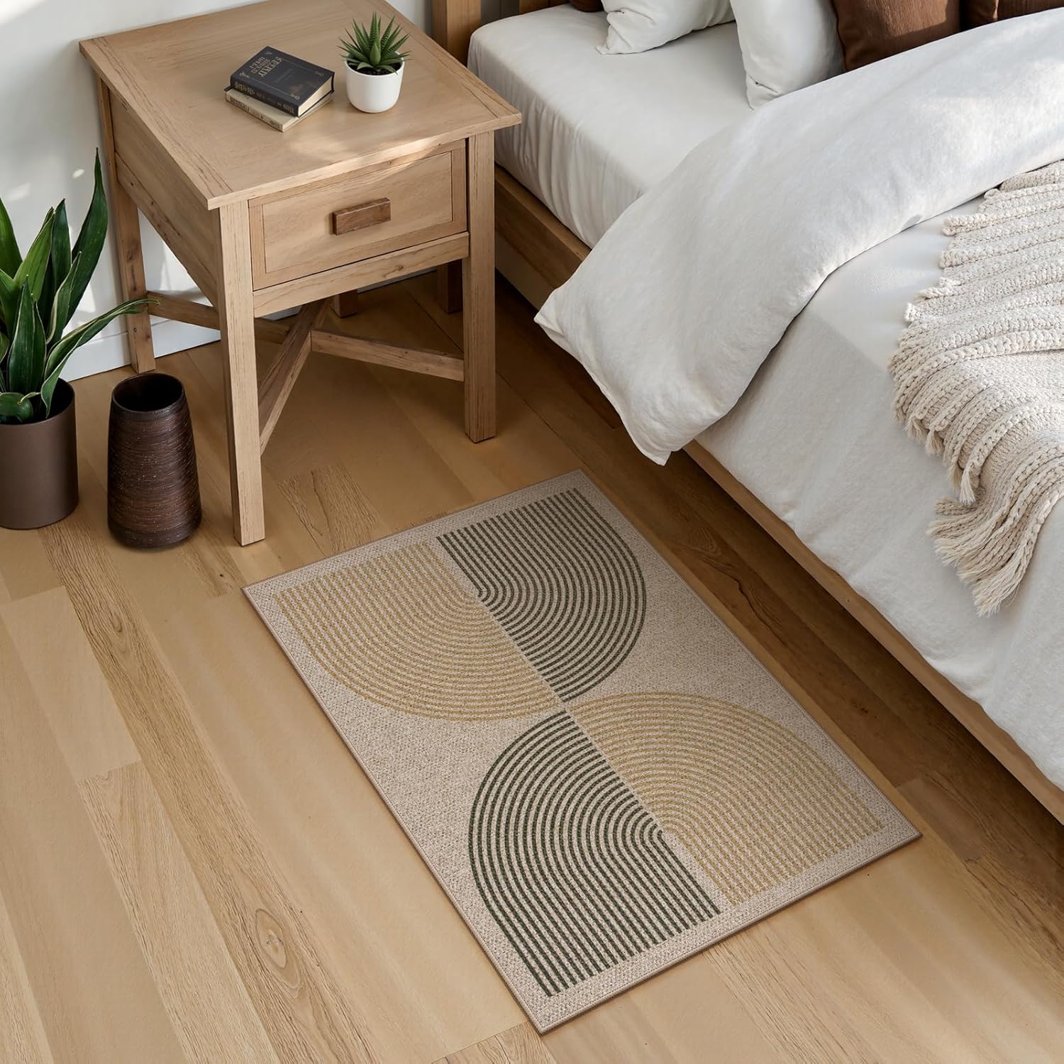 Lahome Rainbow Easy Jute Rug for Entryway and Kitchen