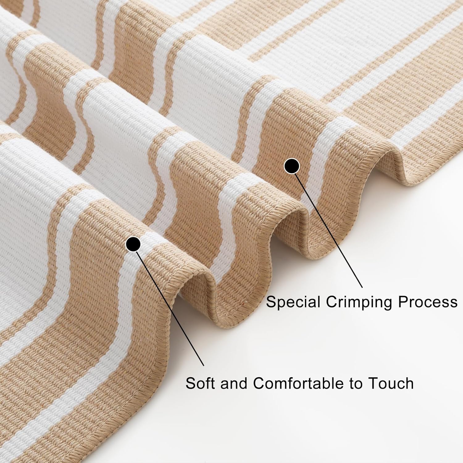 Ailsan Khaki Striped Cotton Door Mat 275x43
