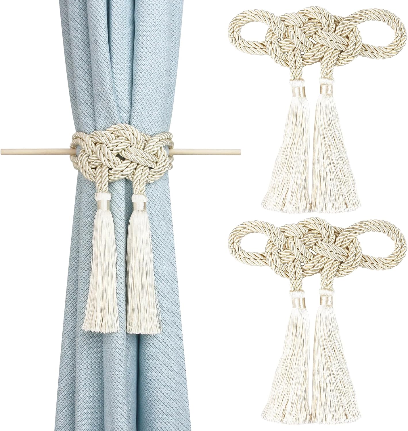 Elegant Curtain Tiebacks with Tassel 2pack