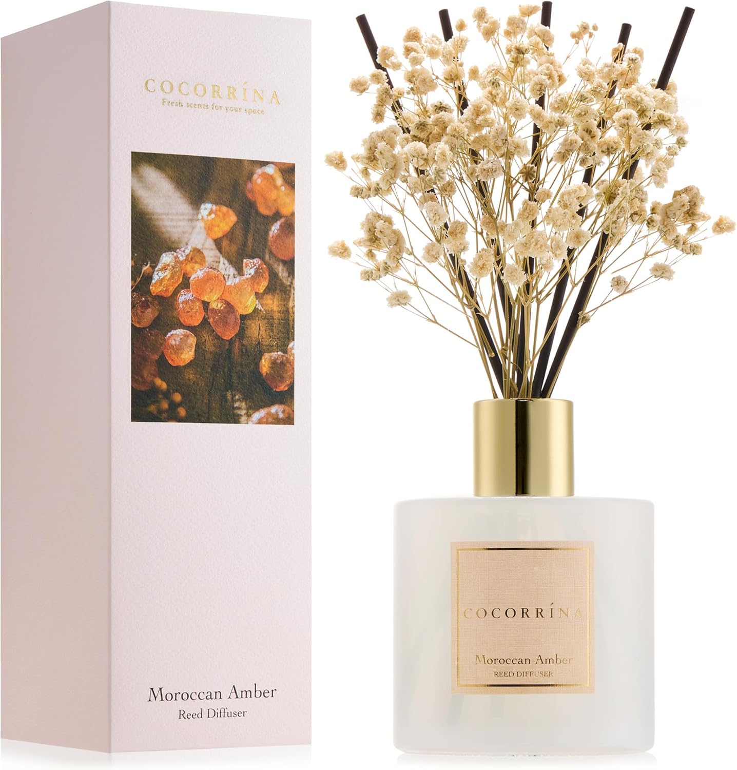 COCORRINA Moroccan Amber Reed Diffuser Set