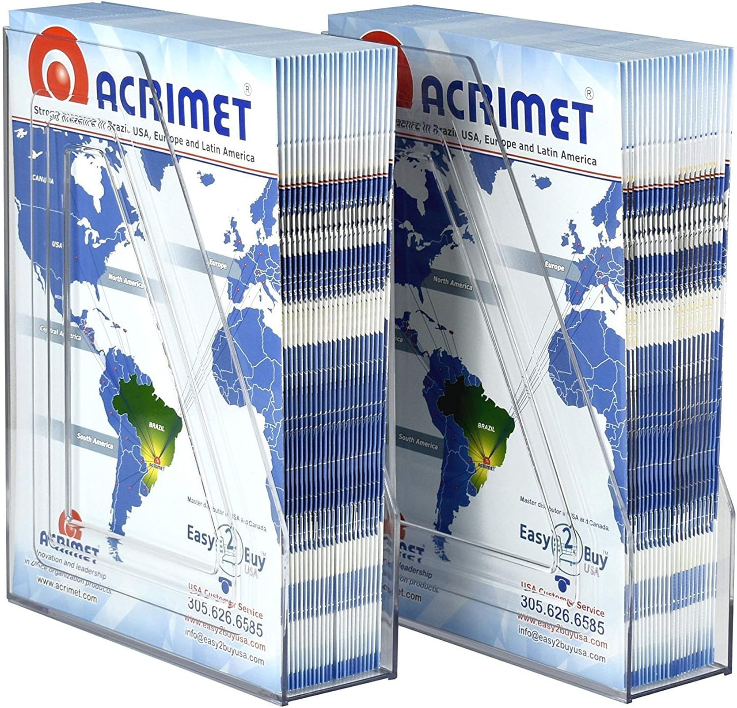 Acrimet Magazine Holder Clear Plastic 2 Pack