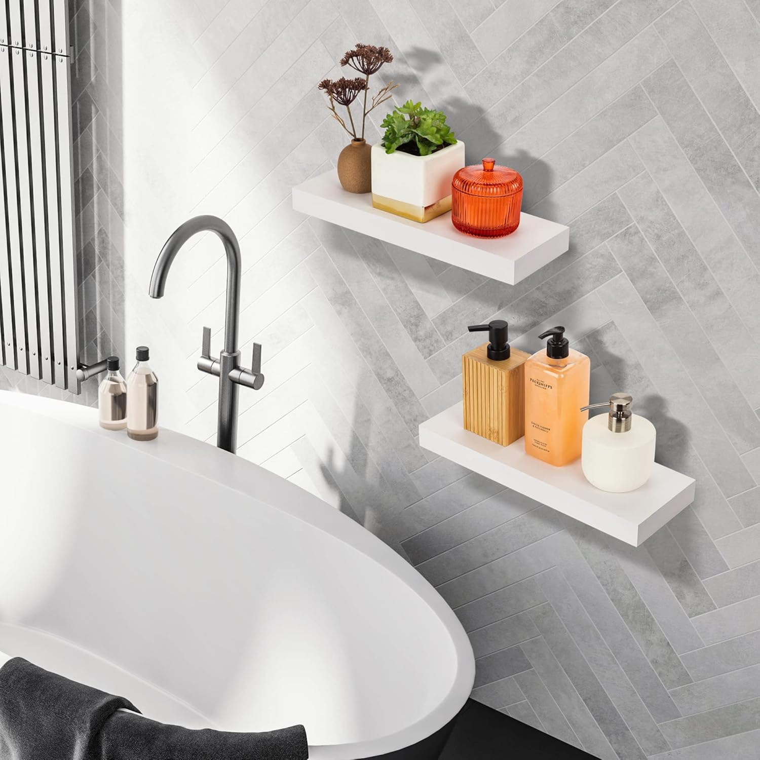 Sorbus Floating Shelves for Wall 3 Pack White