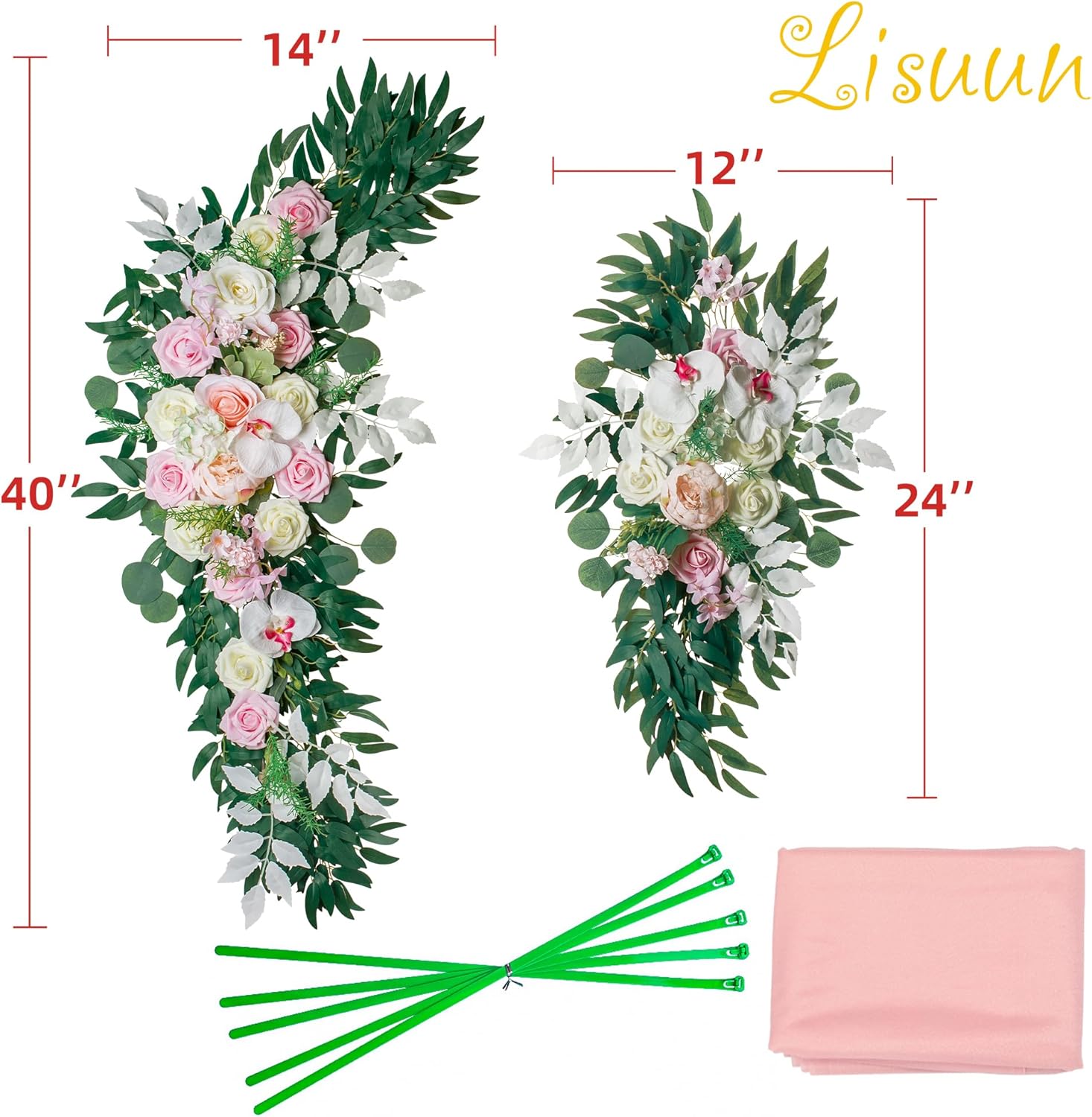 Wedding Arch Flowers Artificial Decor Pack of 3