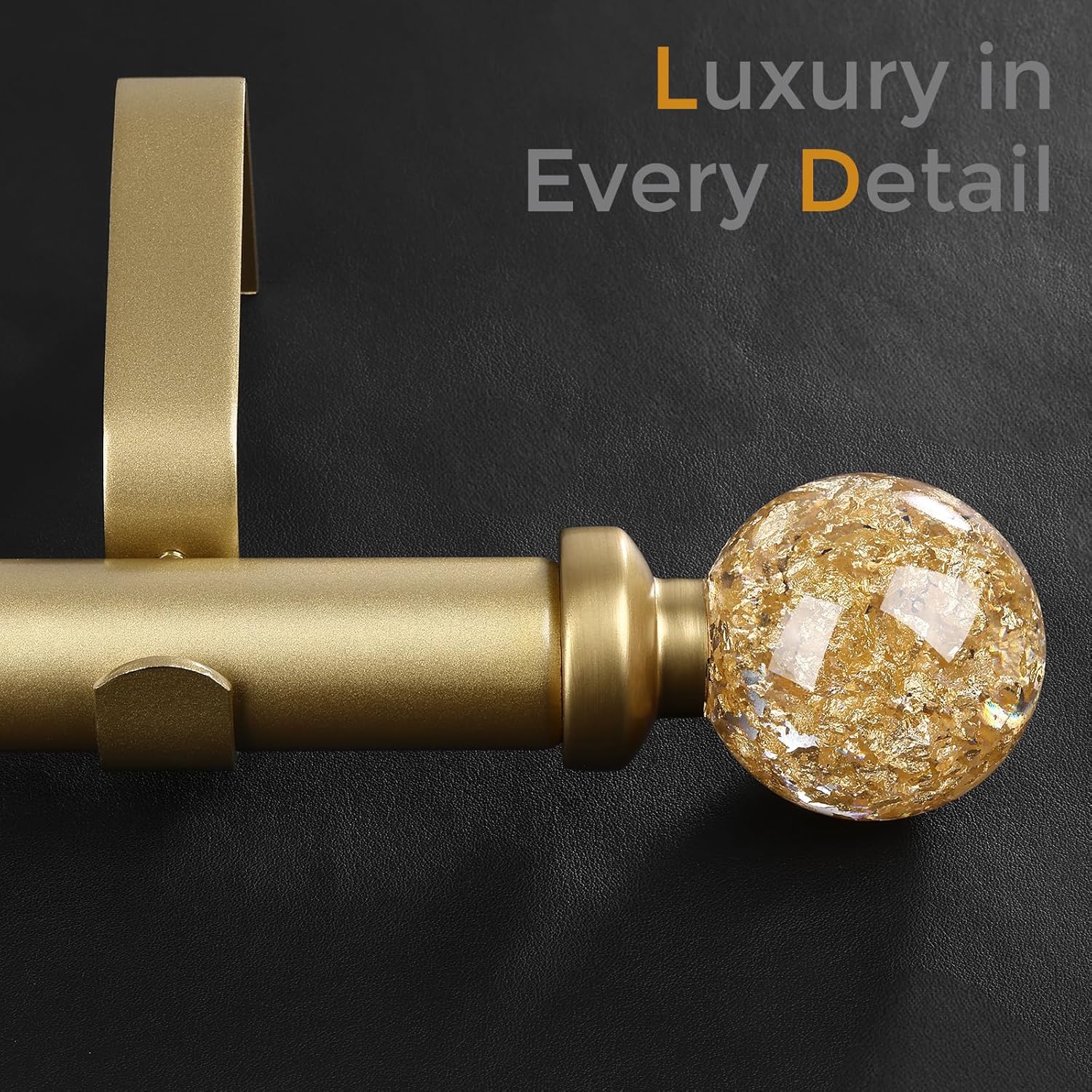 JRZOO Gold Curtain Rods 30-120 Inch Adjustable