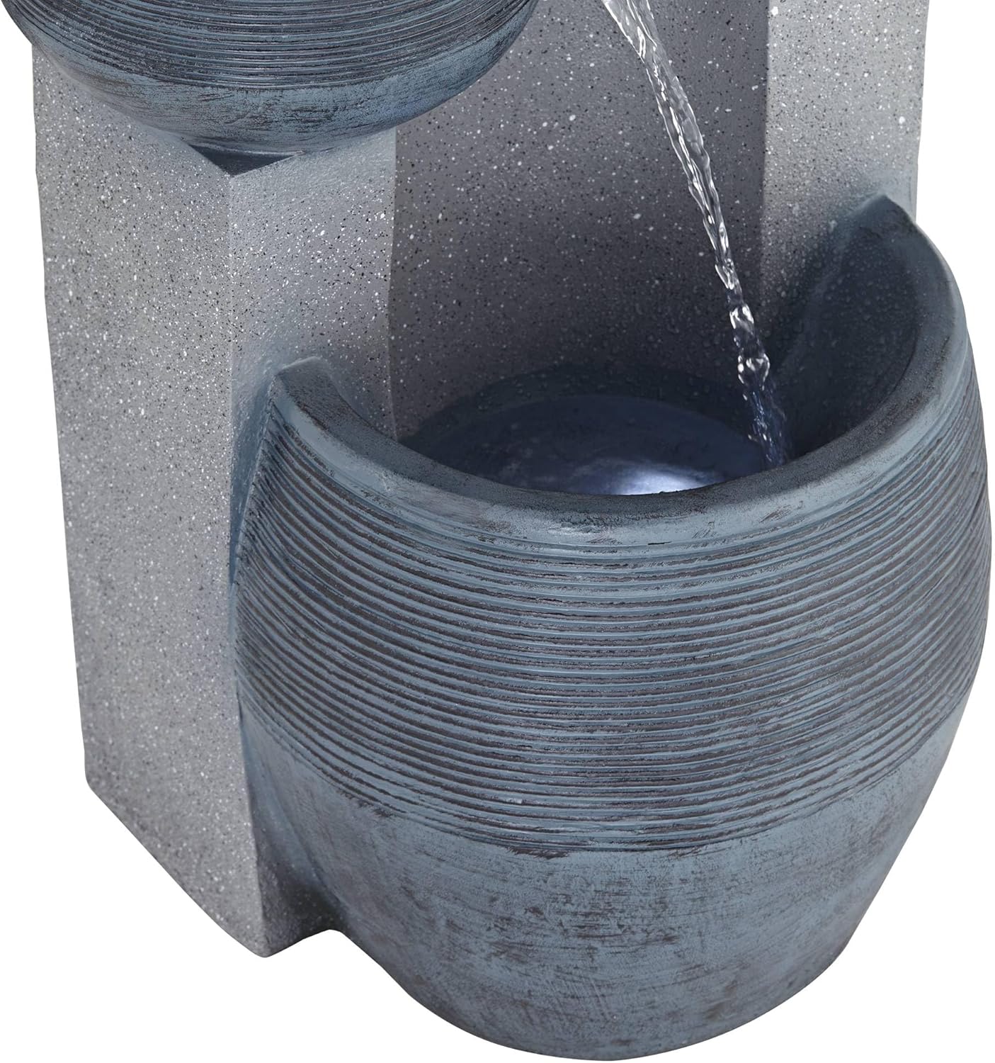 John Timberland Three Bowl Floor Standing Fountain with LED Light