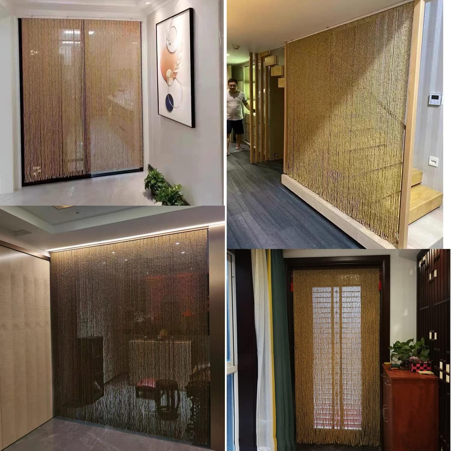 Wood Beaded Door Curtains with Bamboo Beads
