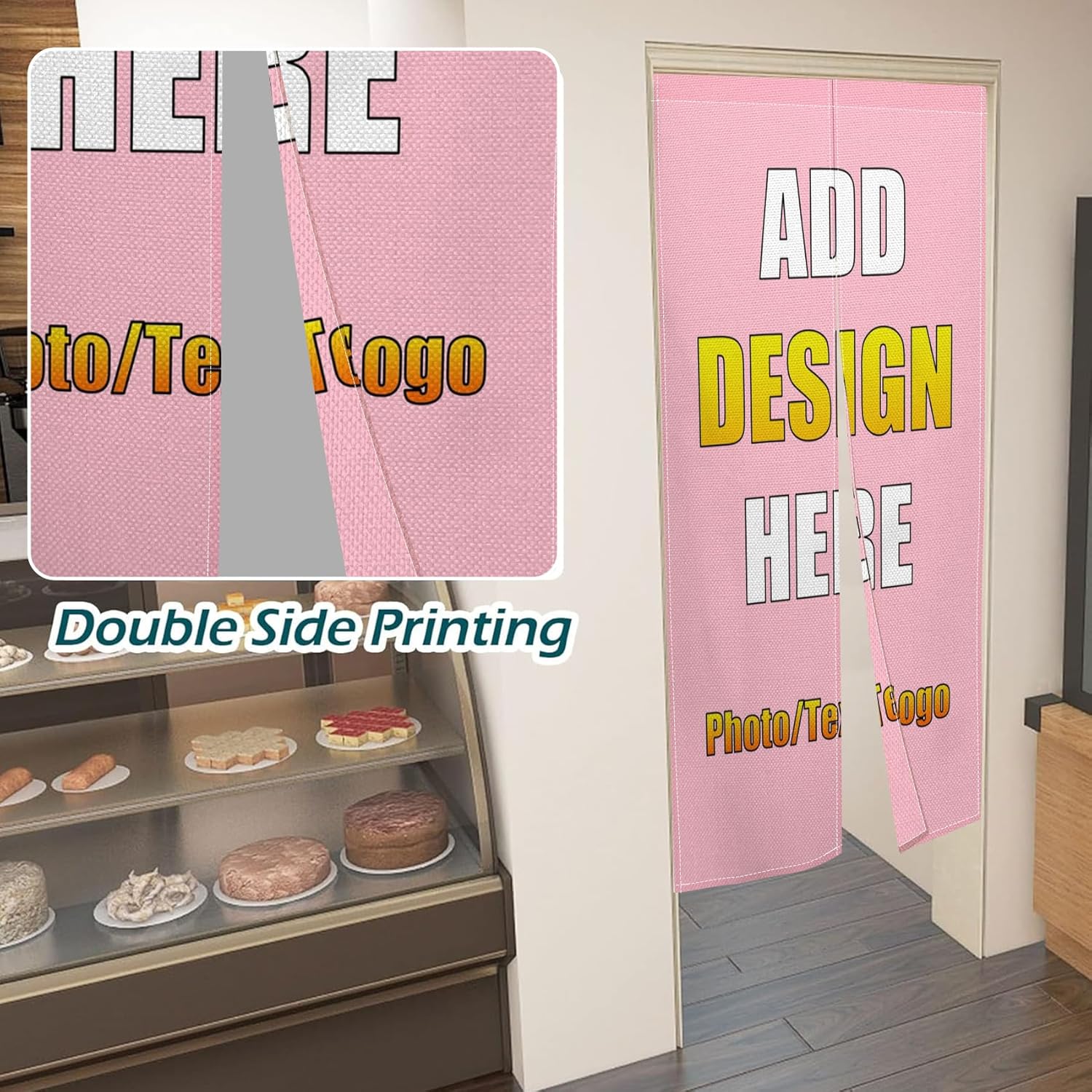 Custom Japanese Double Sided Noren Curtain for Door Divider