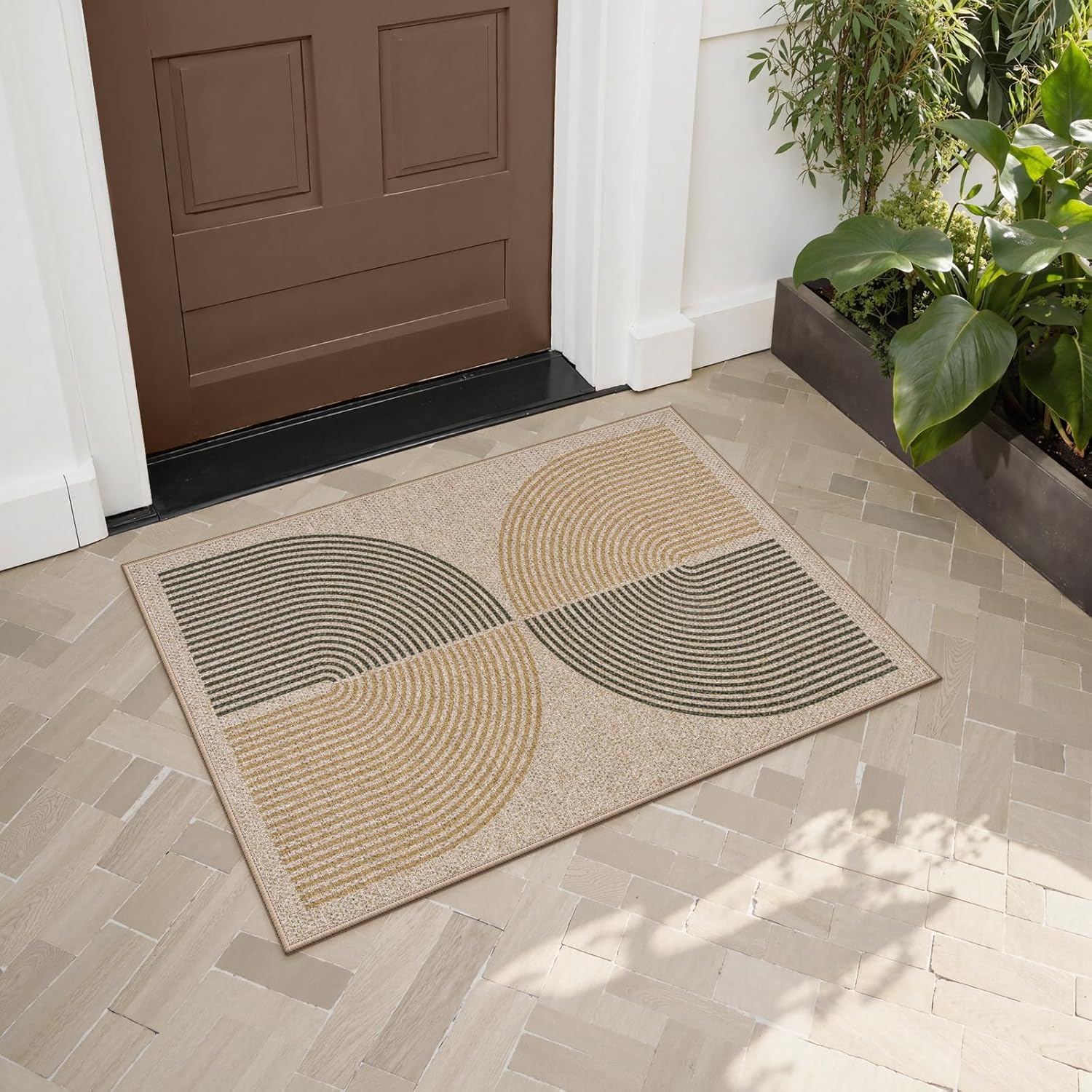 Lahome Rainbow Easy Jute Rug for Entryway and Kitchen