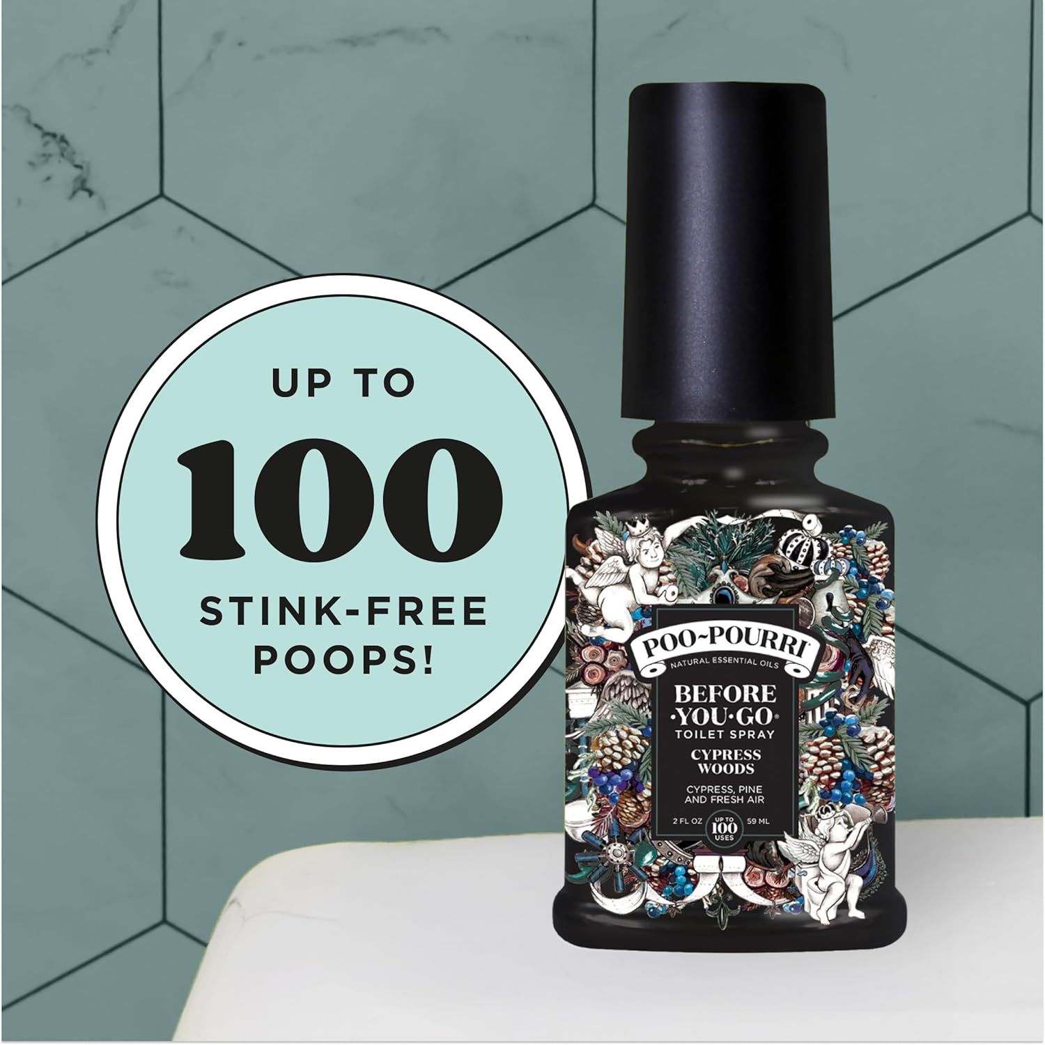 Poo-Pourri Before-You-Go Toilet Spray 2 Fl Oz Cypress Woods