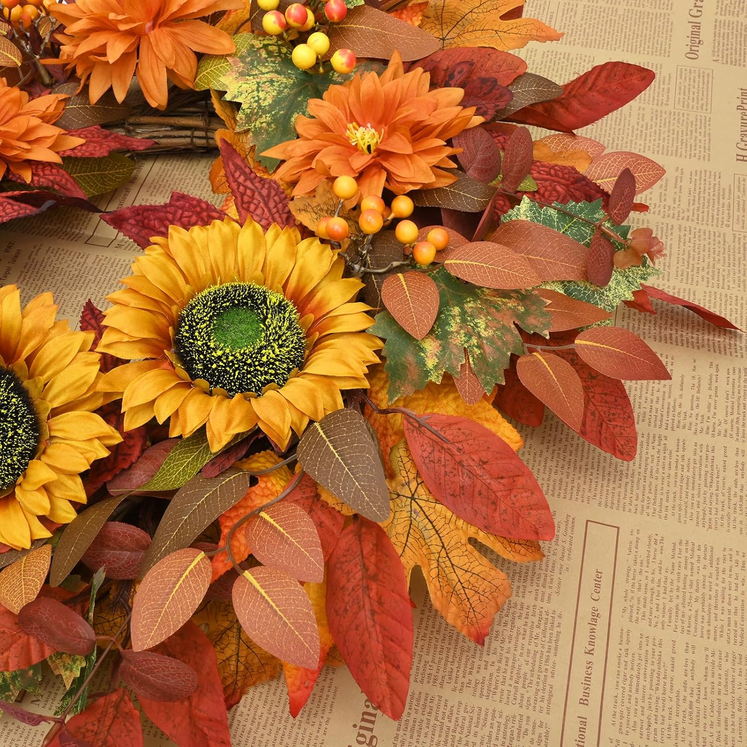 Waipfaru Fall Wreath 22 Inches Autumn Decor