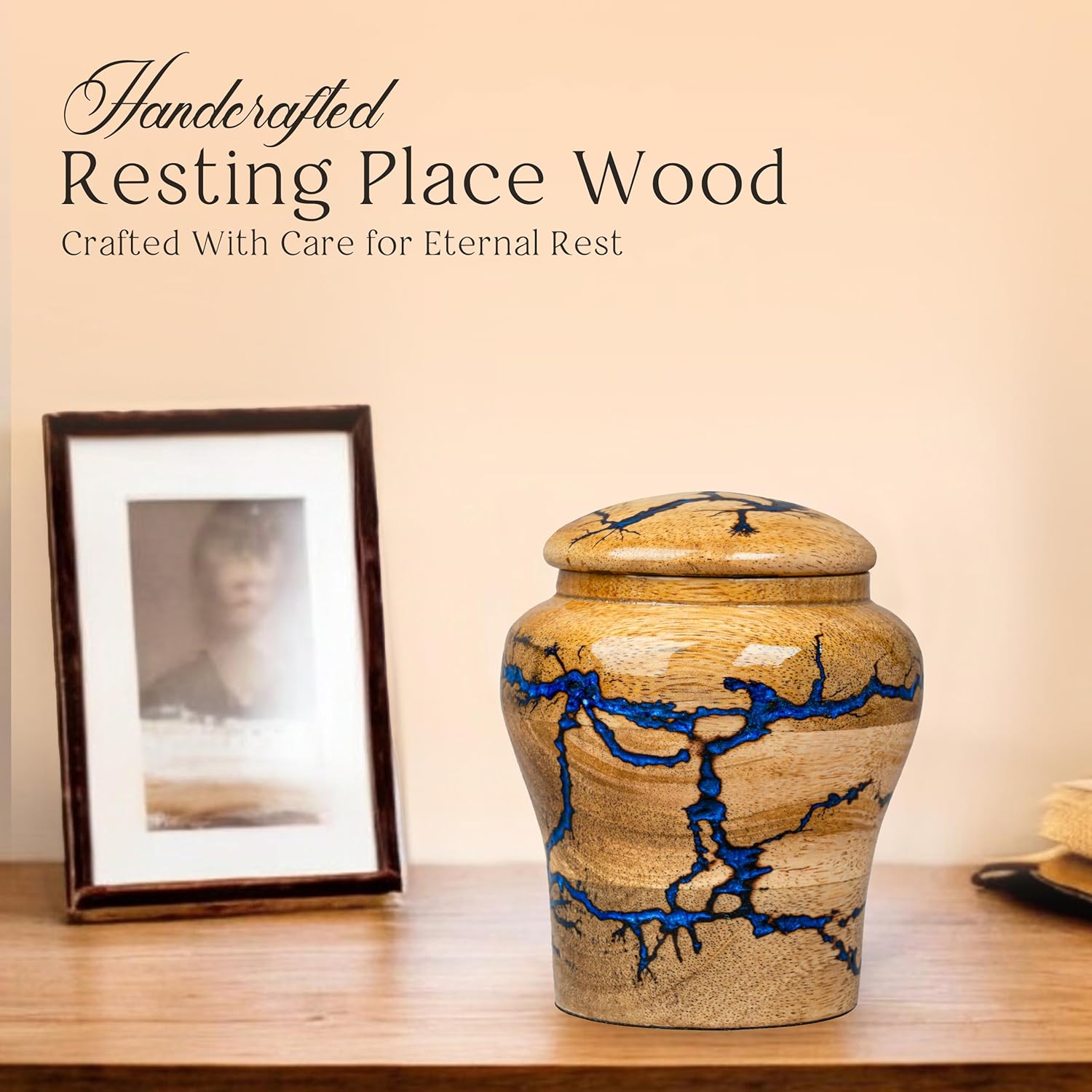 Handmade Lightning Urn for Human Ashes Keepsake