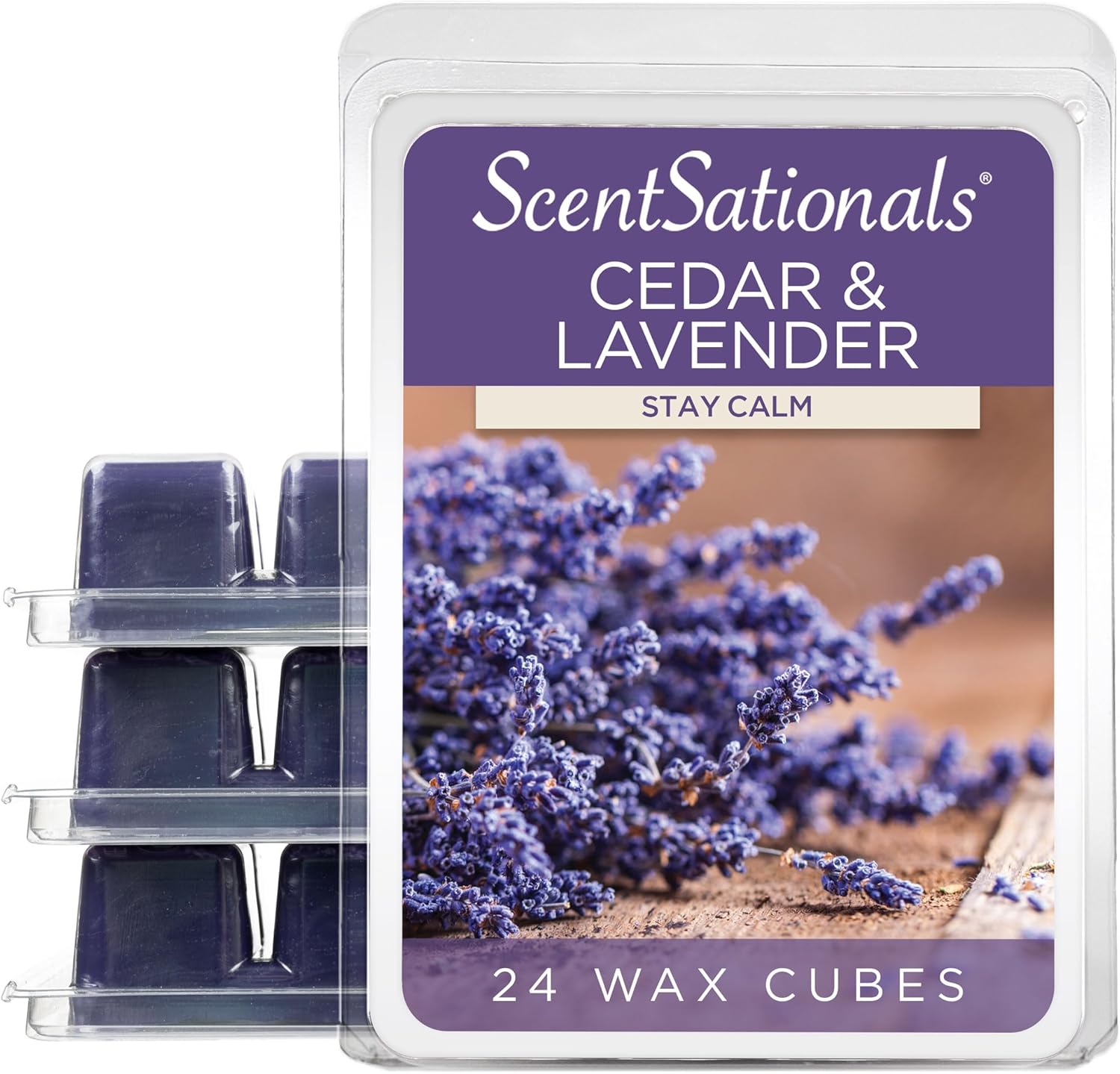 Scentsationals Wax Melts 24-Cubes Cedar Lavender Long Lasting