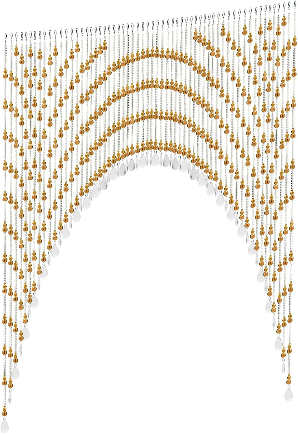 Arched Crystal Curtain with 60 Strings Amber Door Frame Beads