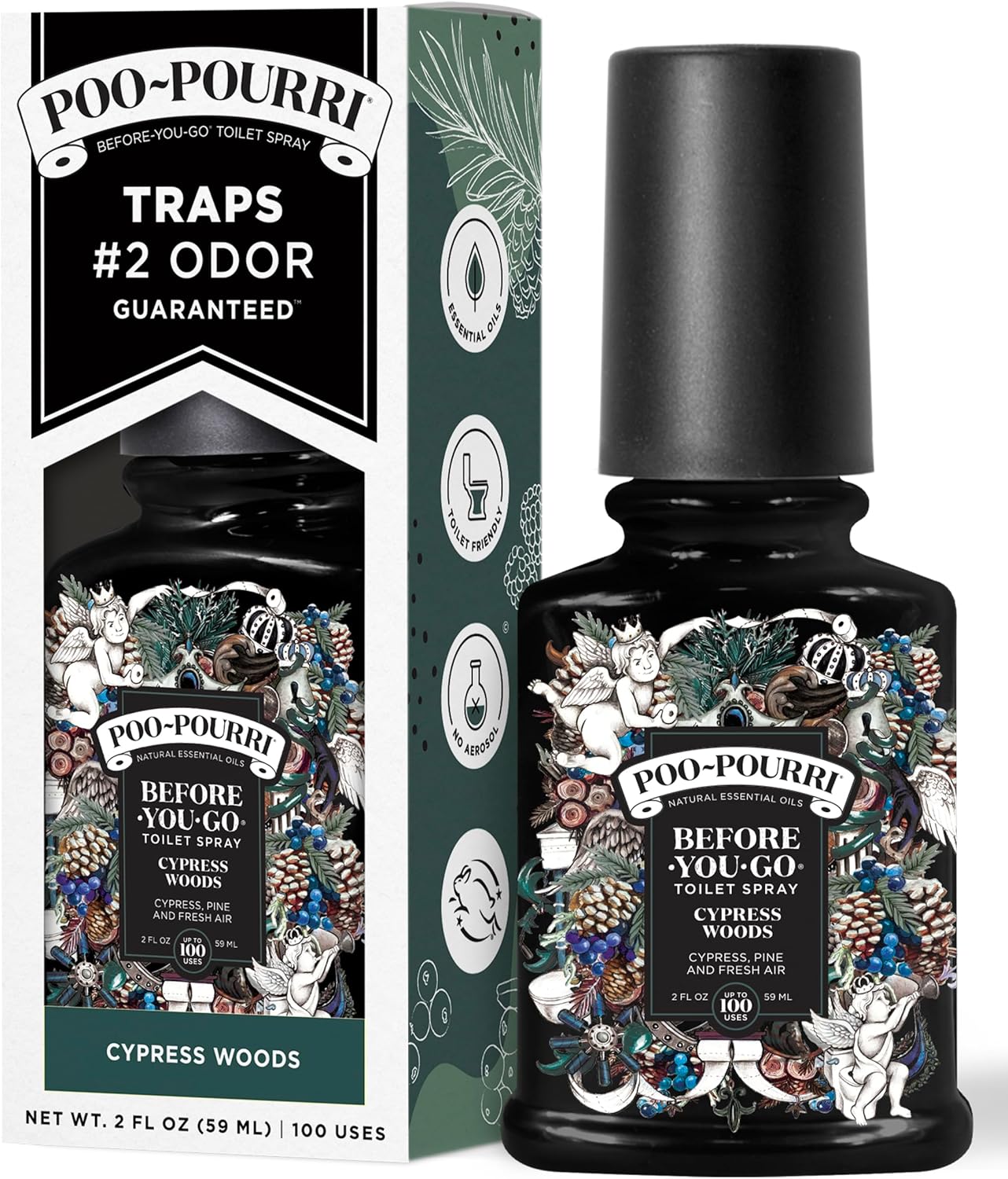 Poo-Pourri Before-You-Go Toilet Spray 2 Fl Oz Cypress Woods