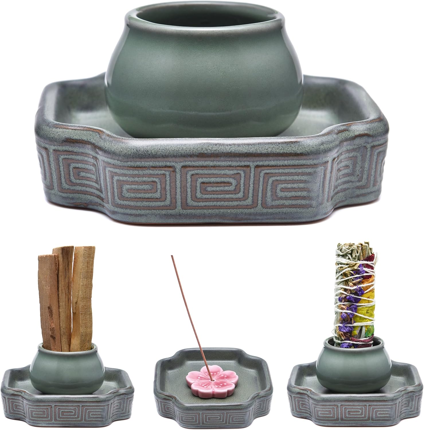 KR LIF 3-in-1 Incense Holder for Sage Sticks