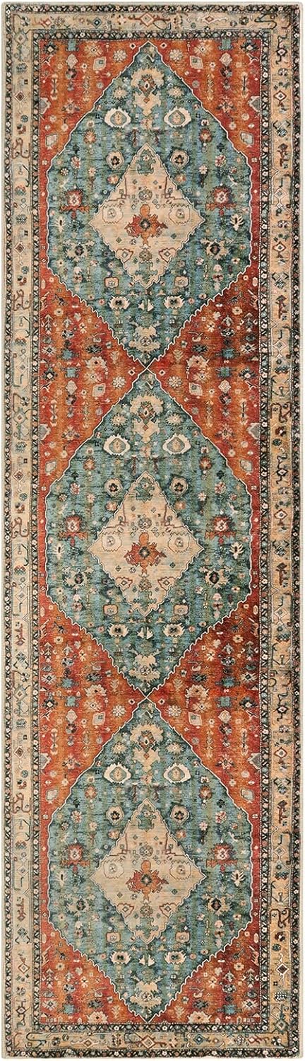 Lahome Boho Tribal 26 x 10 Washable Runner Rug