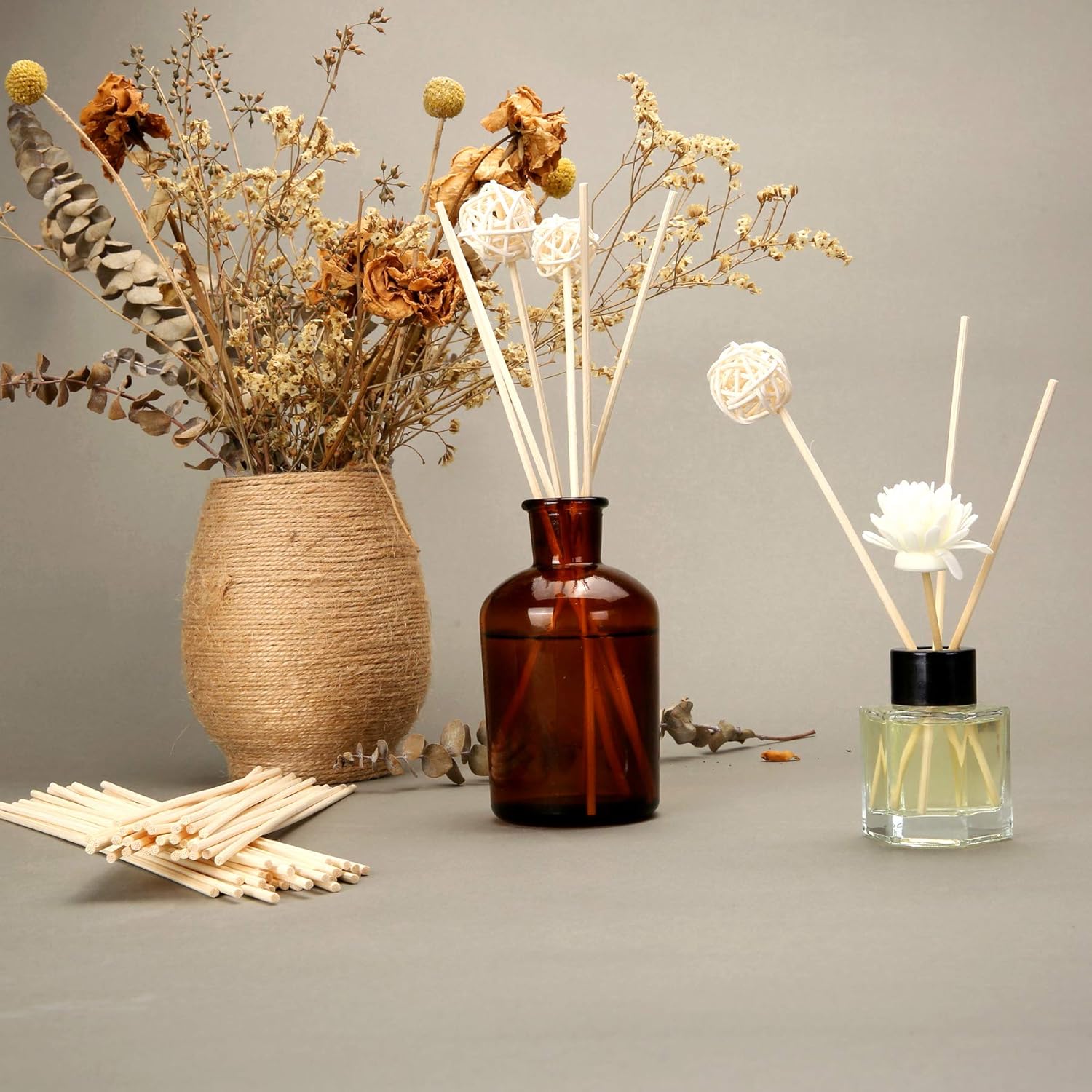 TOMCENXI 100PCS Reed Diffuser Sticks 10 Inch Natural Rattan Diffuser Replacements