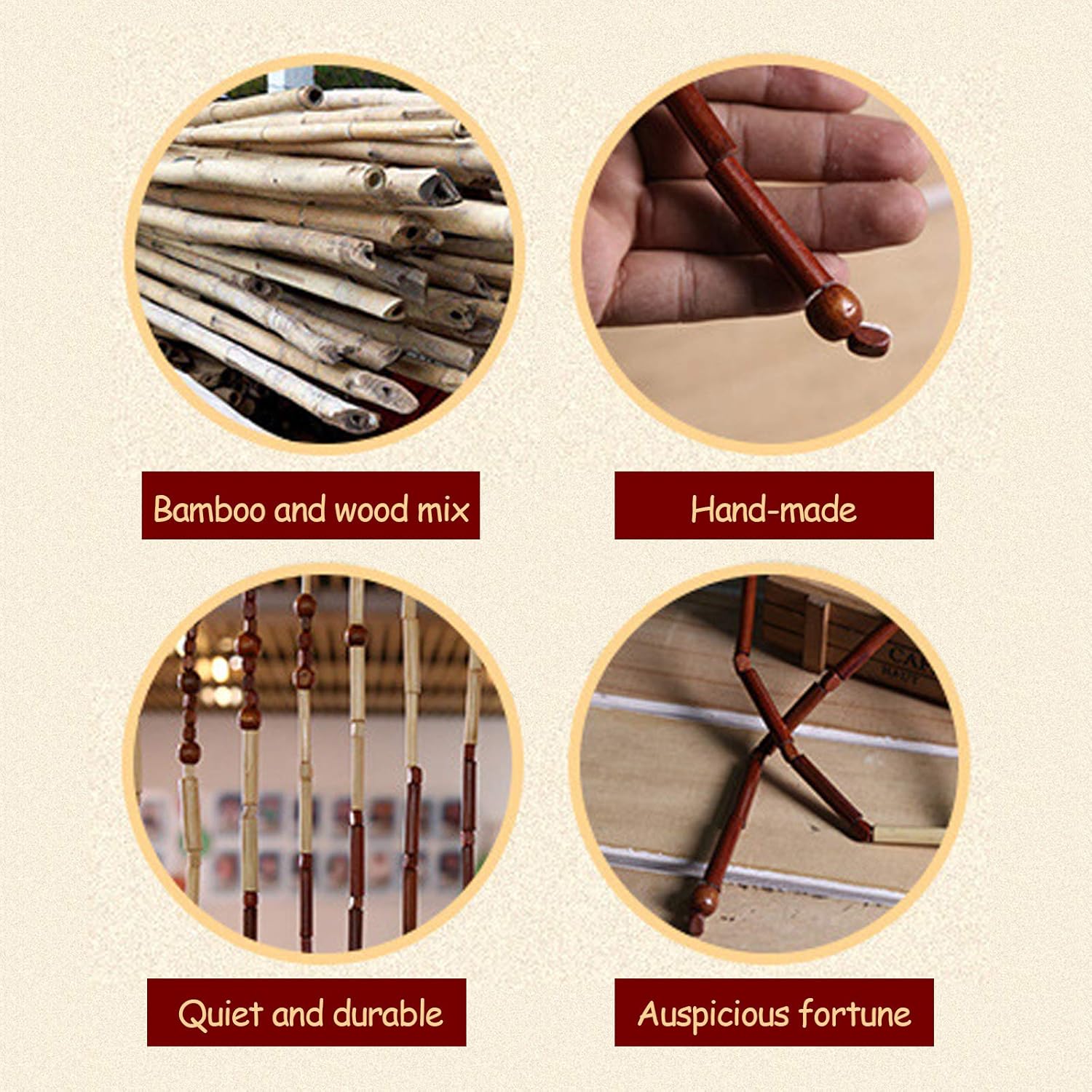 LOYALHEARTDY Wooden Bead Curtain Divider