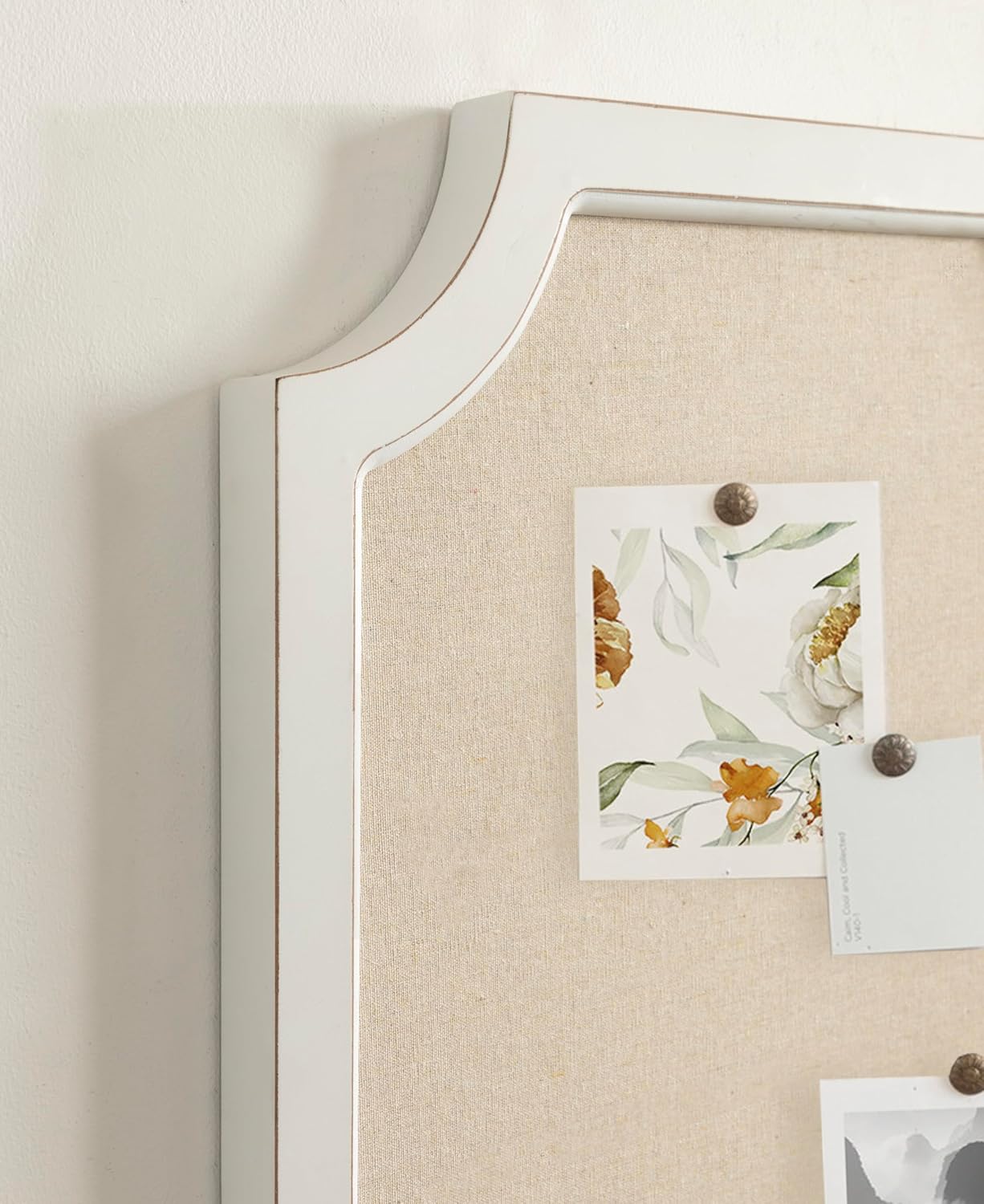 Hogan Framed Scalloped Decorative Wall Pinboard White 18x30