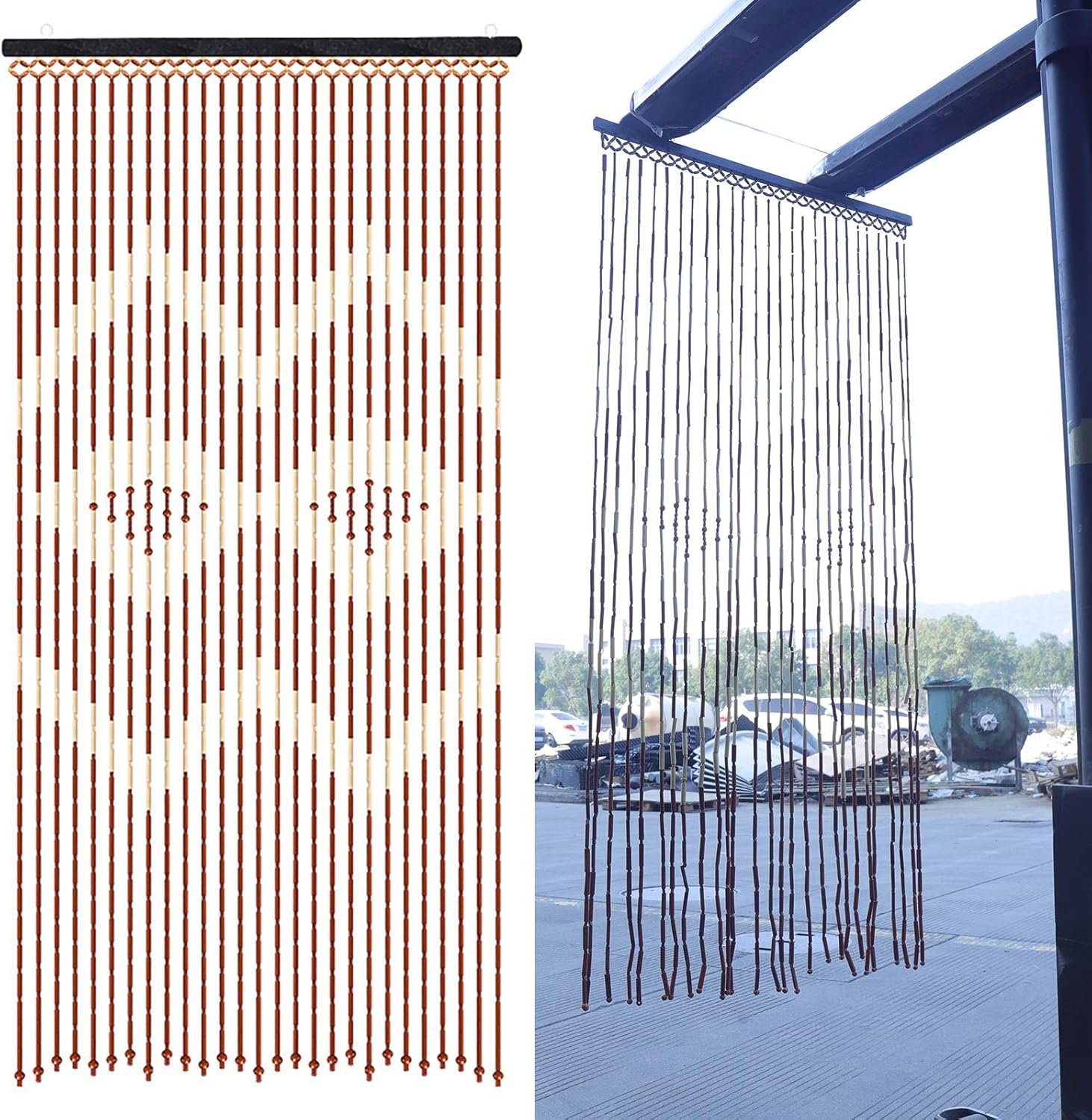 LOYALHEARTDY Wooden Bead Curtain Divider