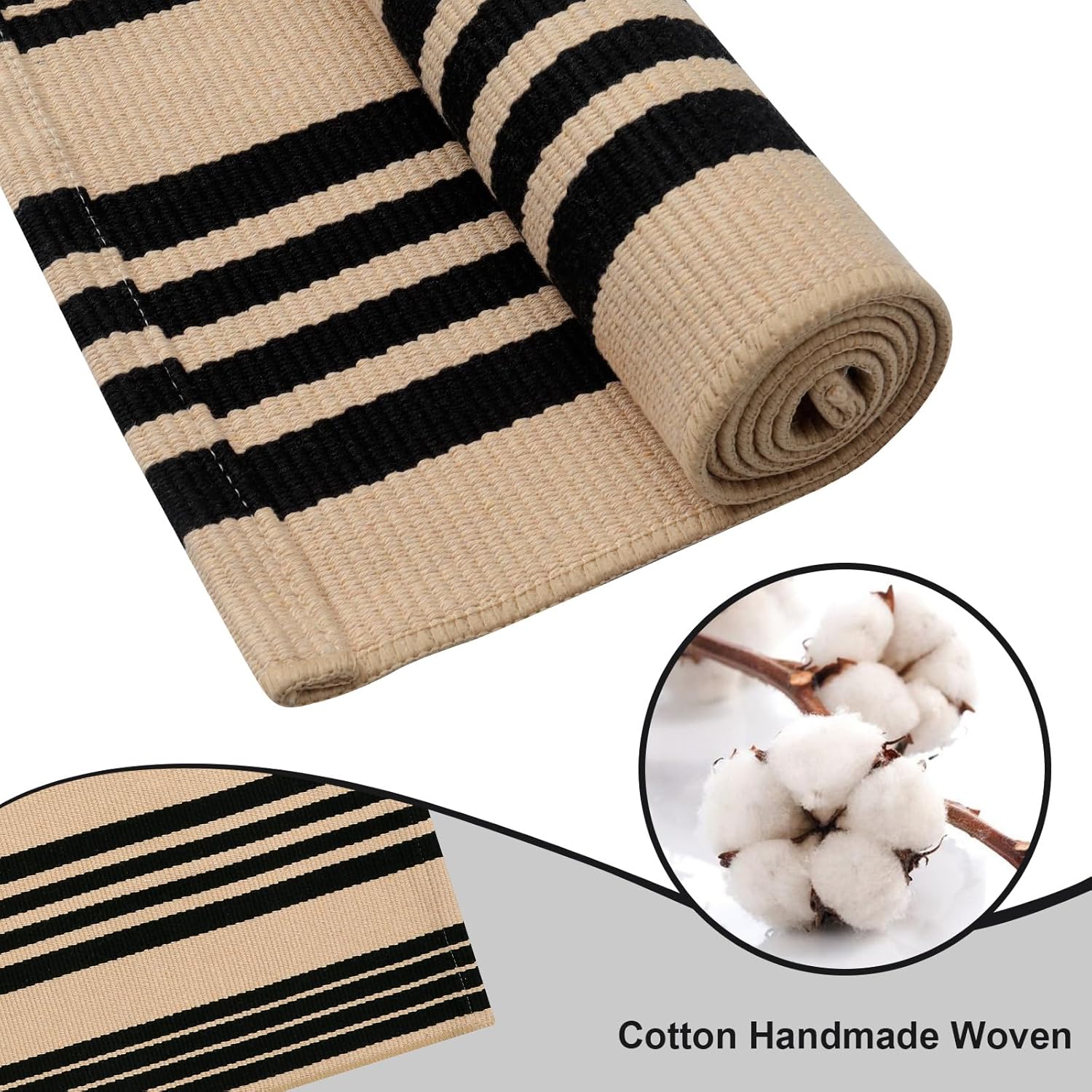Tiveney Front Door Mat 2x43 Reversible Cotton Outdoor Rug