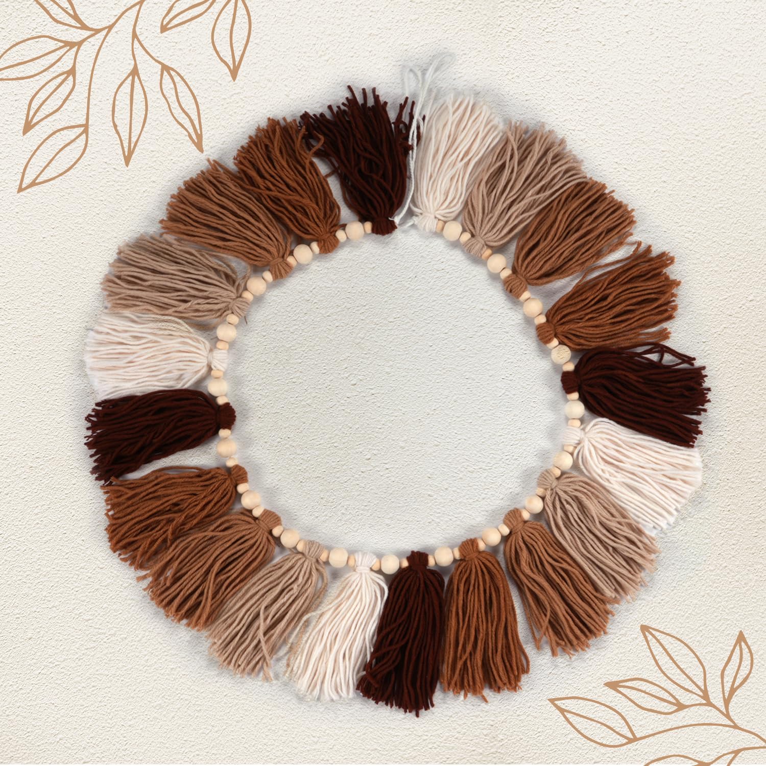 Brown Boho Tassel Garland with Terracotta Beads