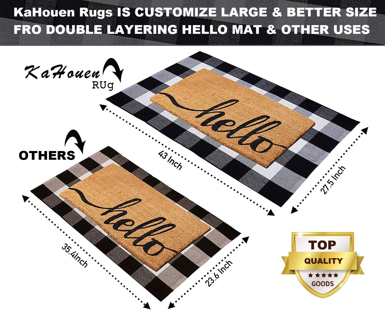 KaHouen Cotton Buffalo Check Rug 275x43 Inches