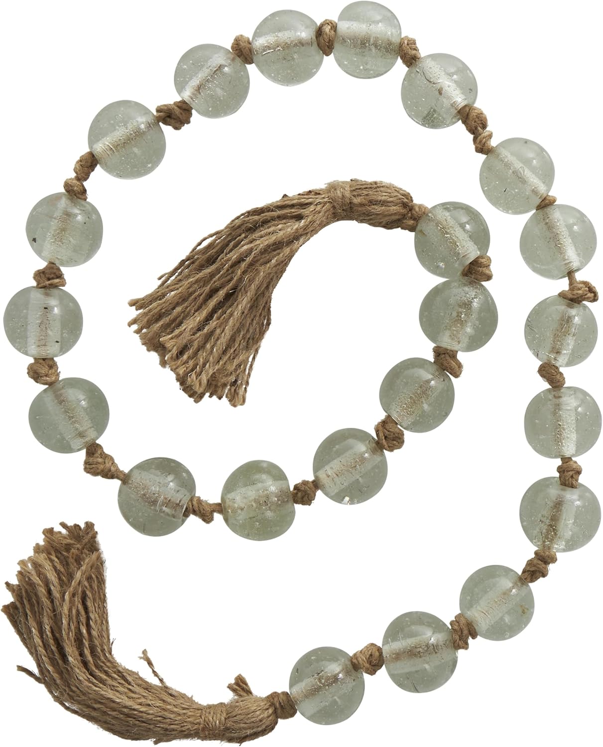 Deco 79 Clear Glass Beaded Garland with Tassel