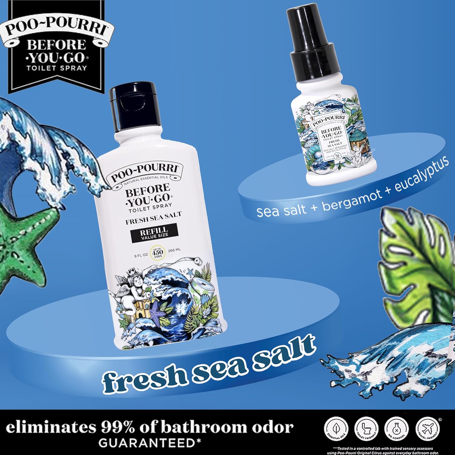 Poo-Pourri Toilet Spray Fresh Sea Salt 9 Fl Oz Refill