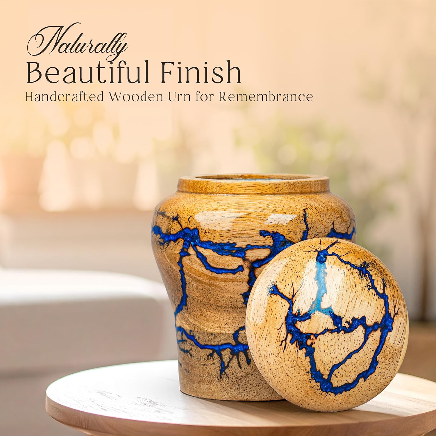 Handmade Lightning Urn for Human Ashes Keepsake