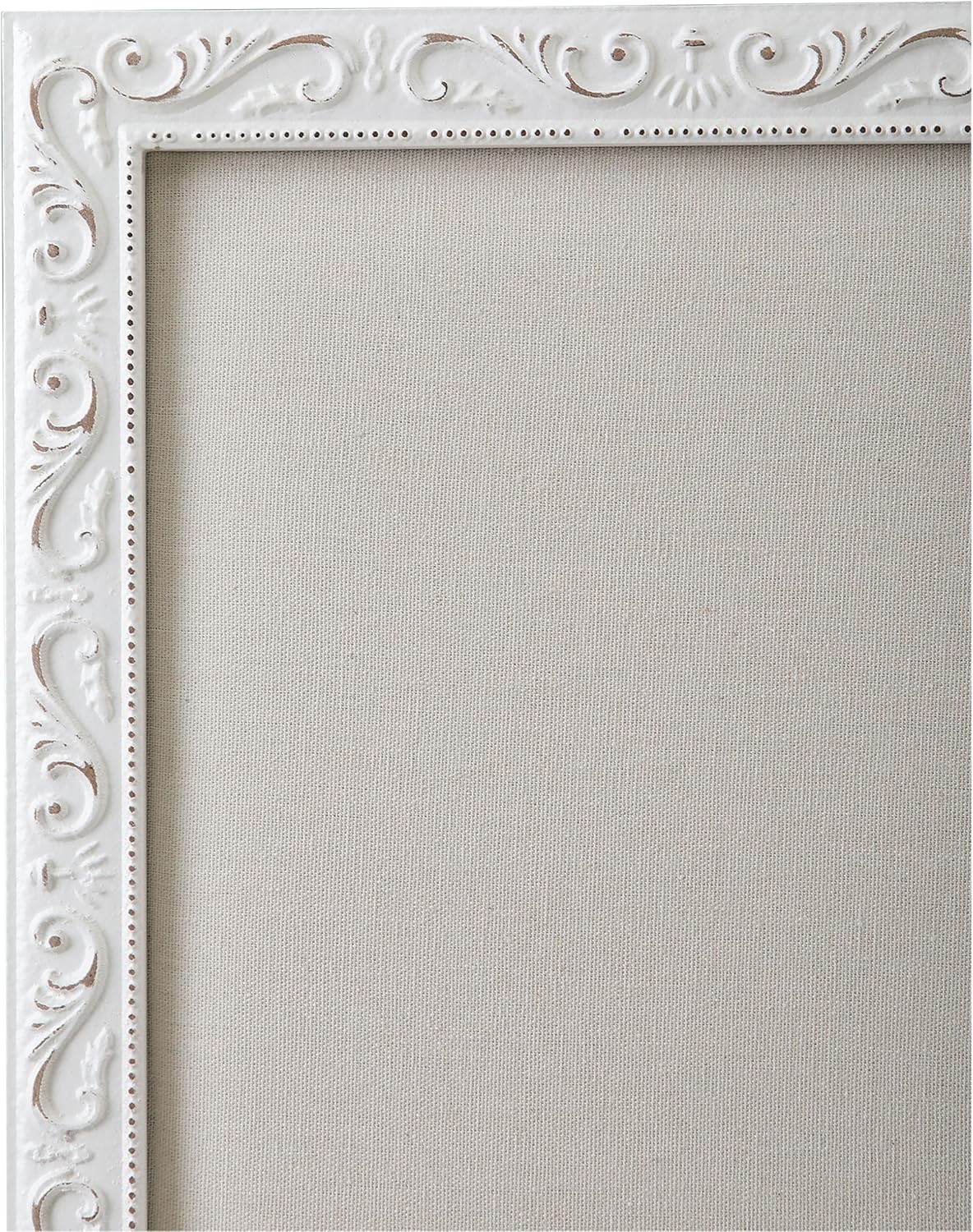 SOFE Rustic Bulletin Board for Wall - White Linen 16x13 Inches