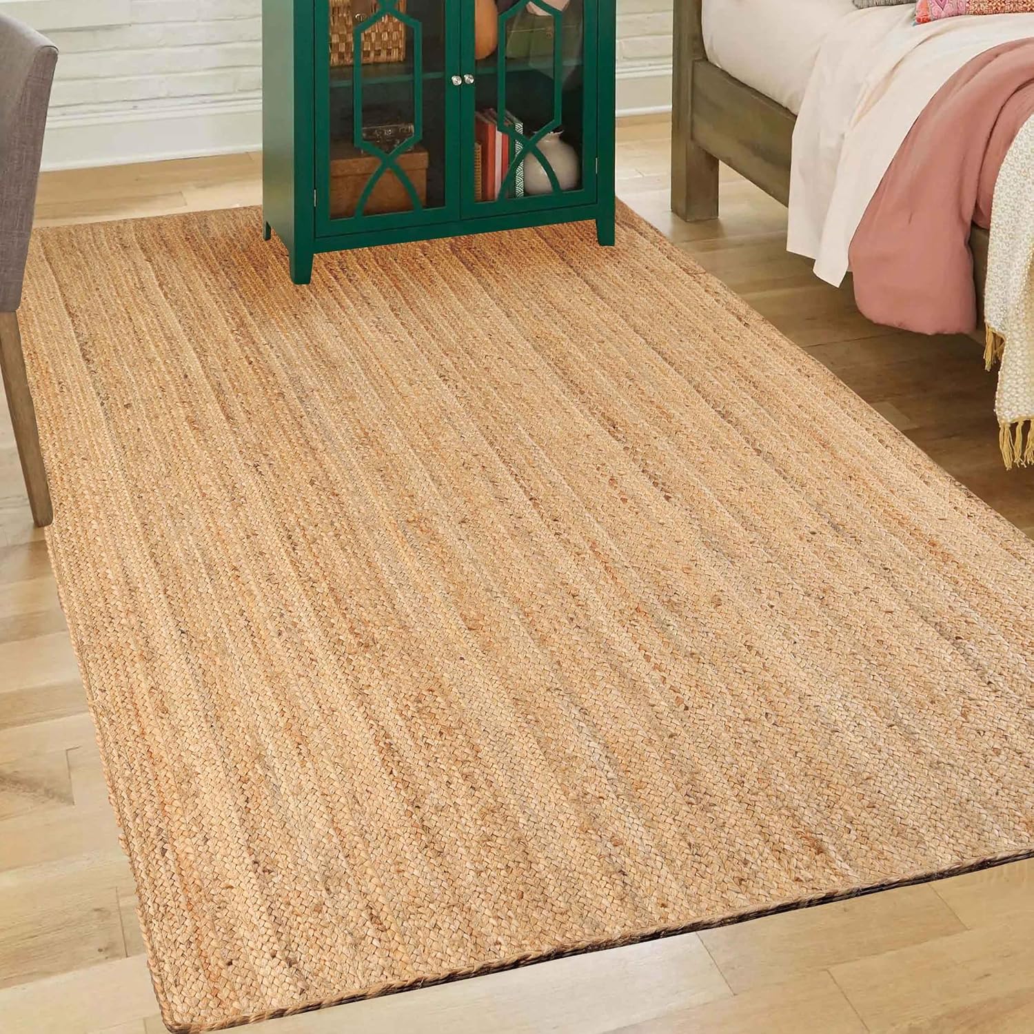 Superior Hand Woven Jute Reversible Area Rug 3x5