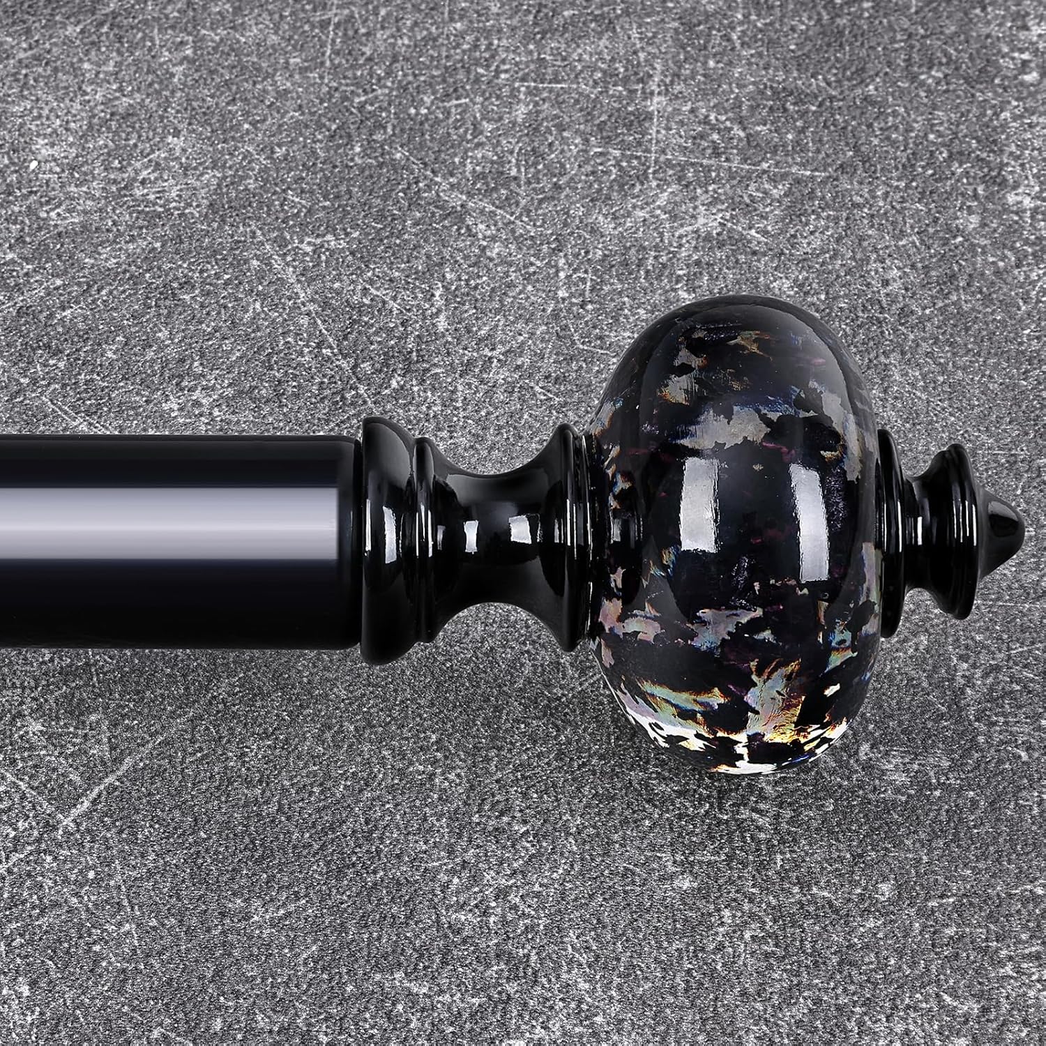 JRZOO Black Curtain Rod 30-88 Inches Adjustable