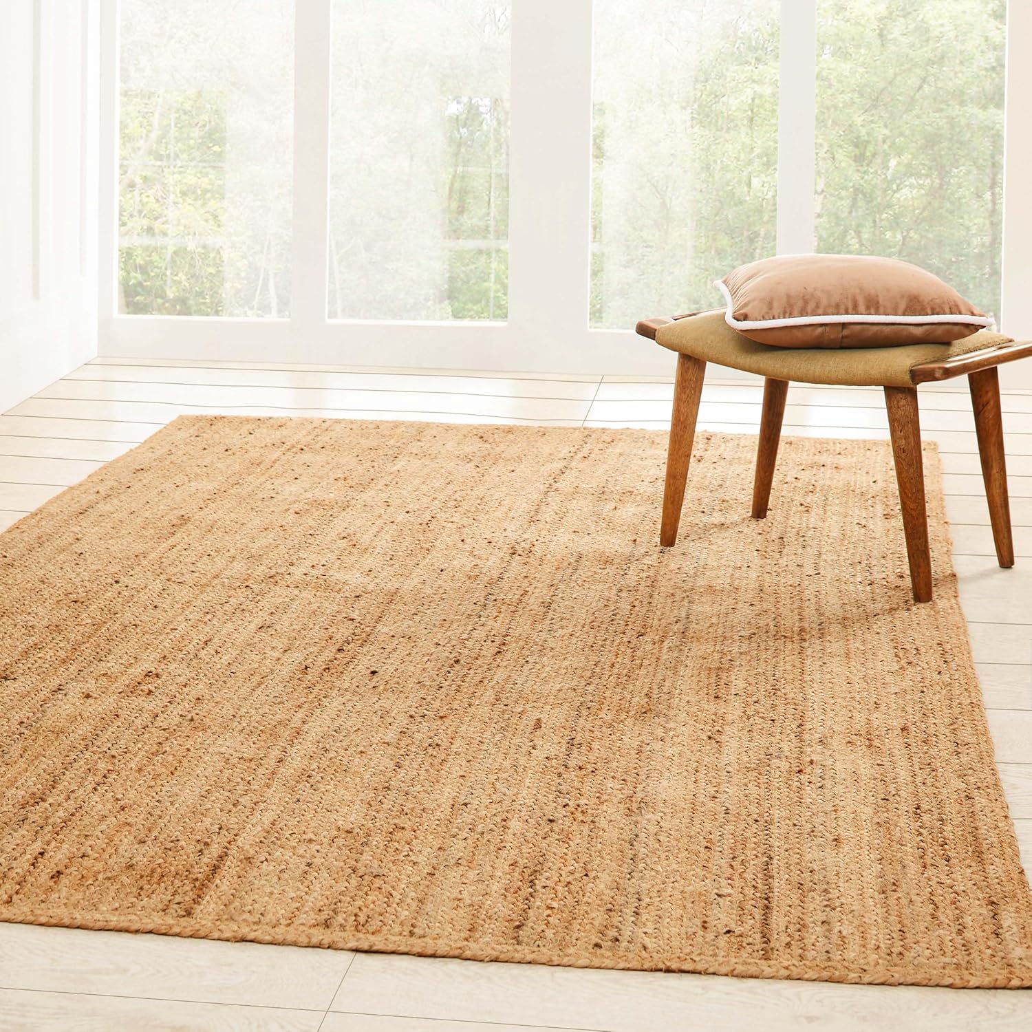 Superior Hand Woven Jute Reversible Area Rug 3x5