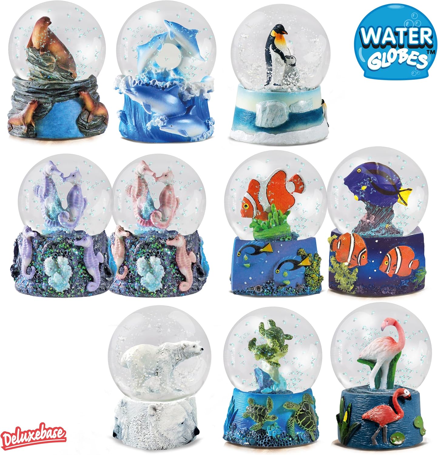 Deluxebase Water Globe with Seahorse Figurine
