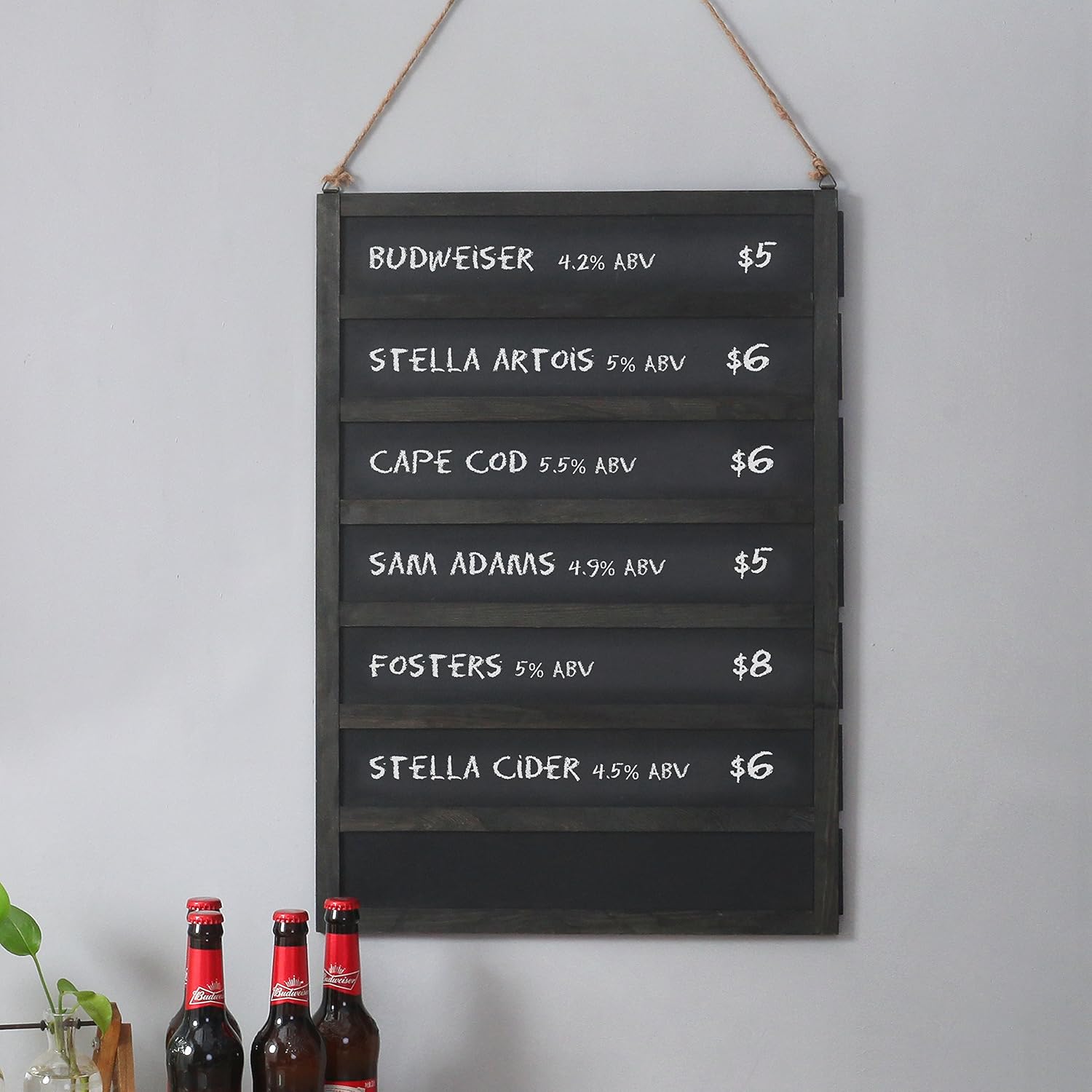 24 Inch Wall Mounted Chalkboard Sign with 7 Removable Panels