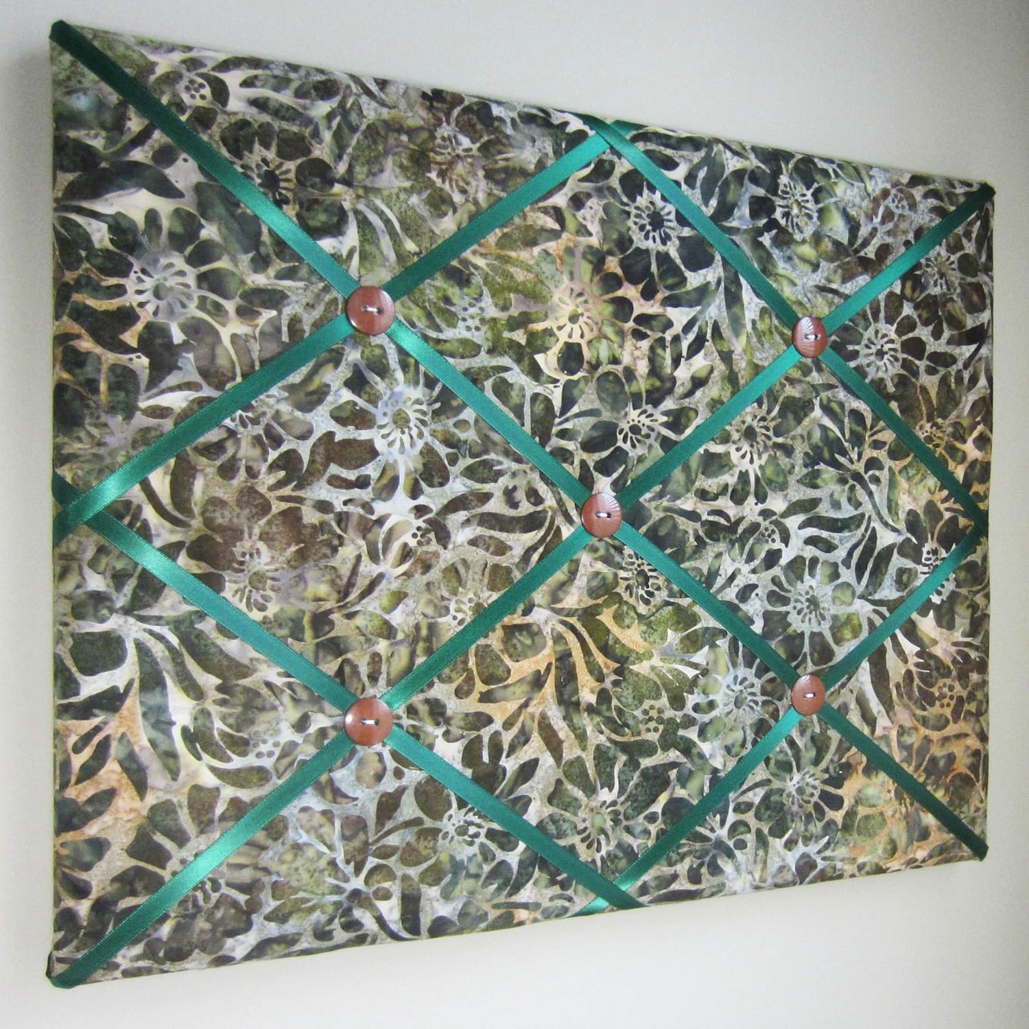 16x20 Zinnia Patch Earth Batik Memo Board