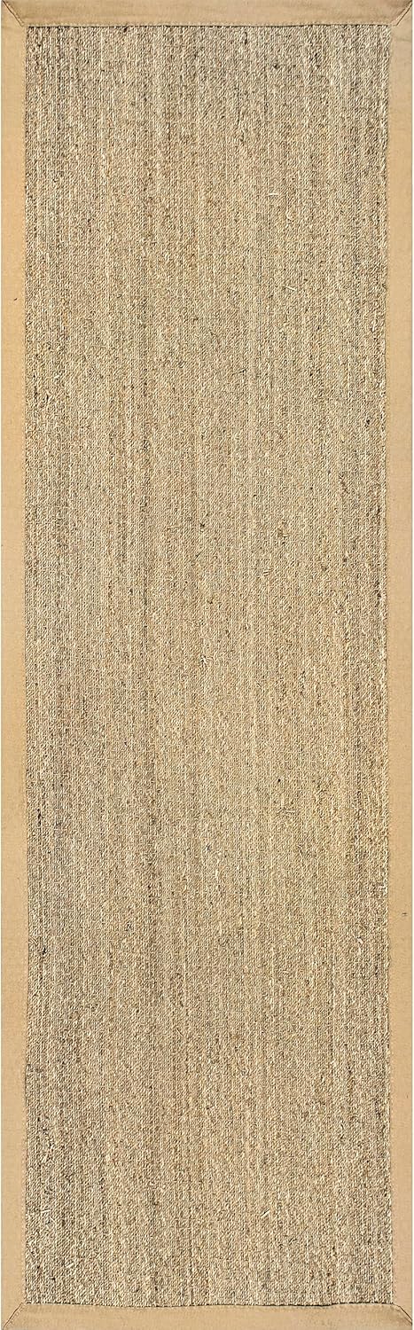 nuLOOM Elijah Seagrass Runner Rug 26 x 10 Beige