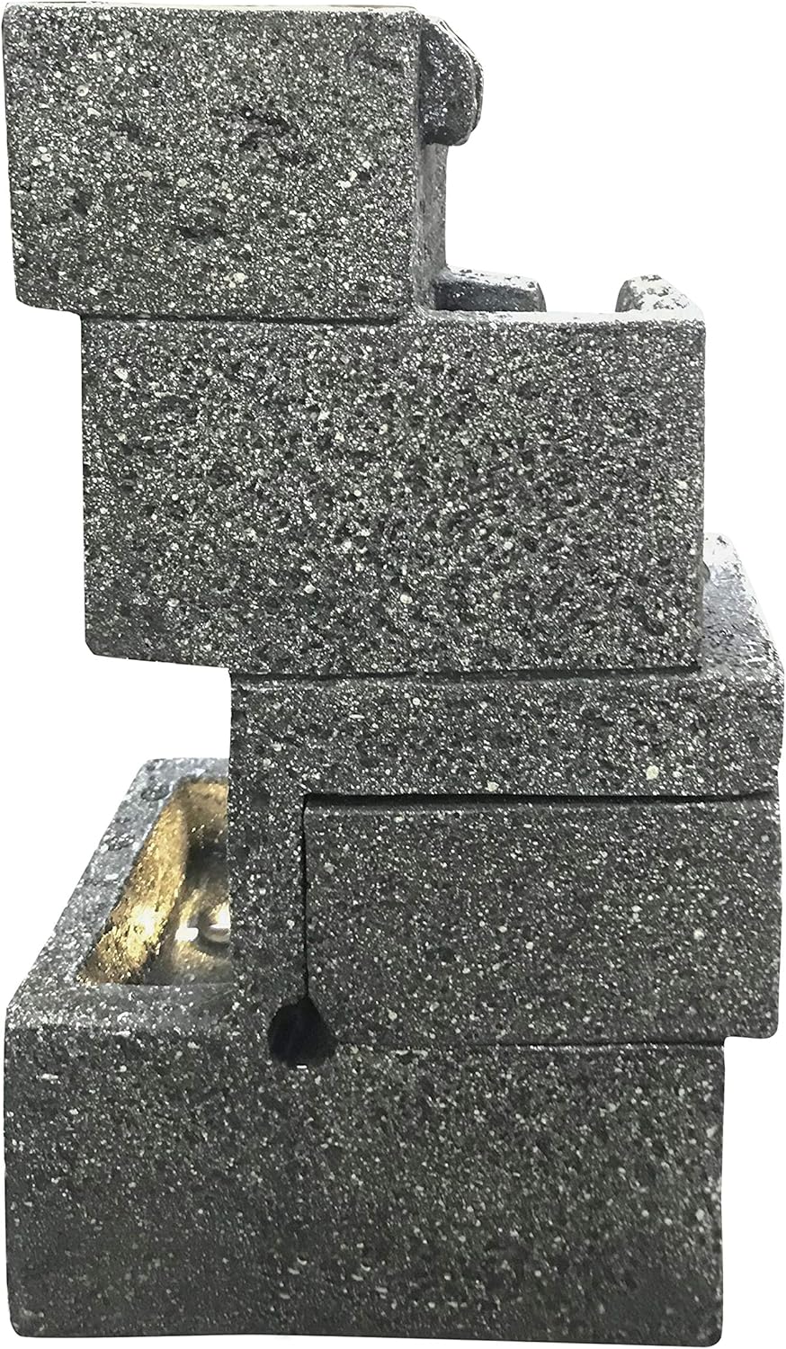Hi-Line Gift Concrete Crates Fountain with LED Lights Grey