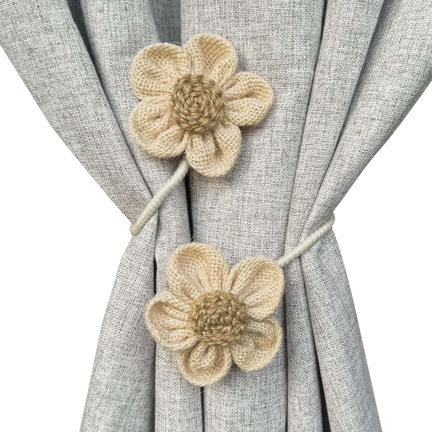 Warmtone Boho Jute Curtain Tiebacks Set of 4