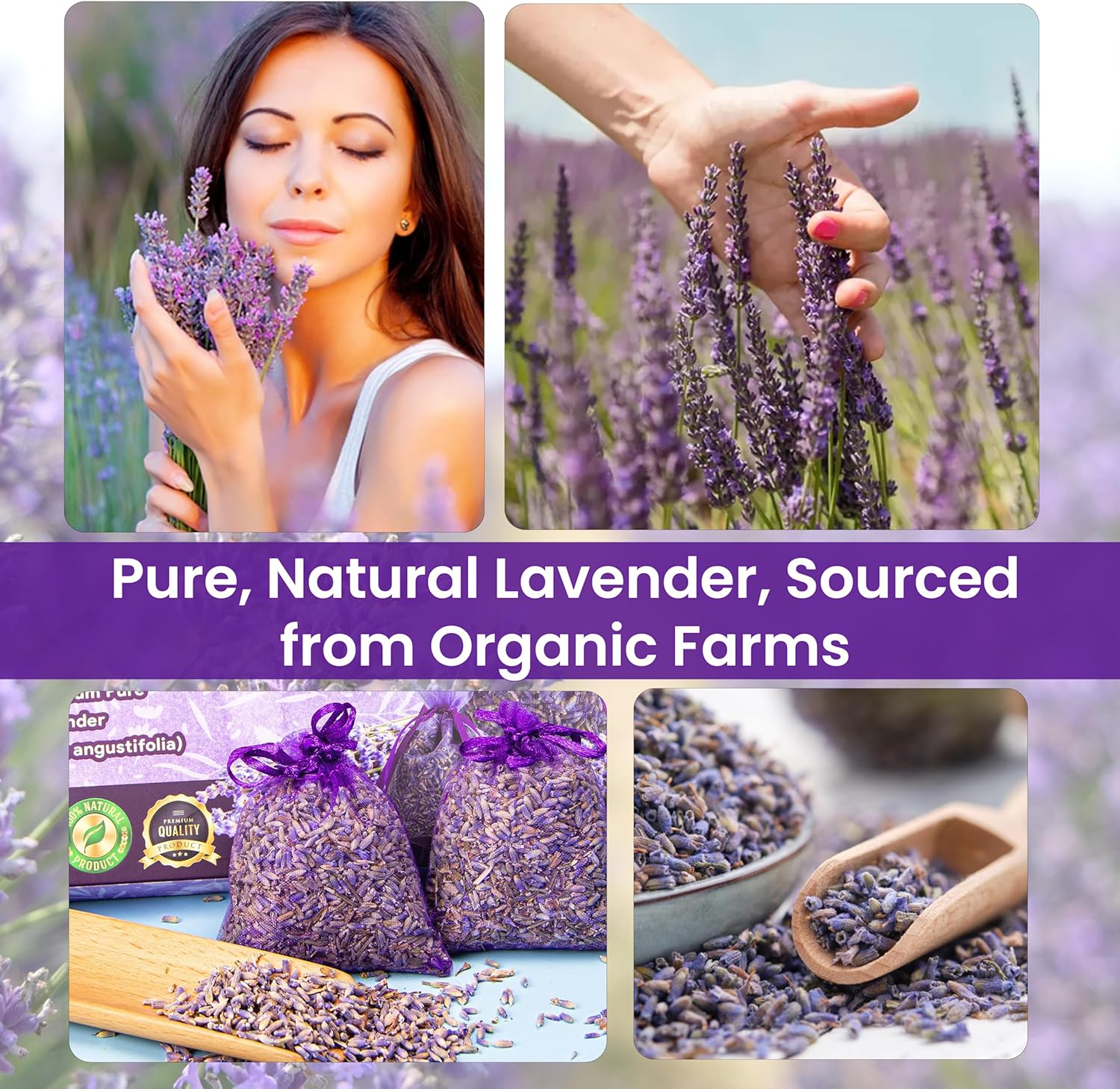 28 Pack Organic Lavender Sachet Bags for Closets and Drawers