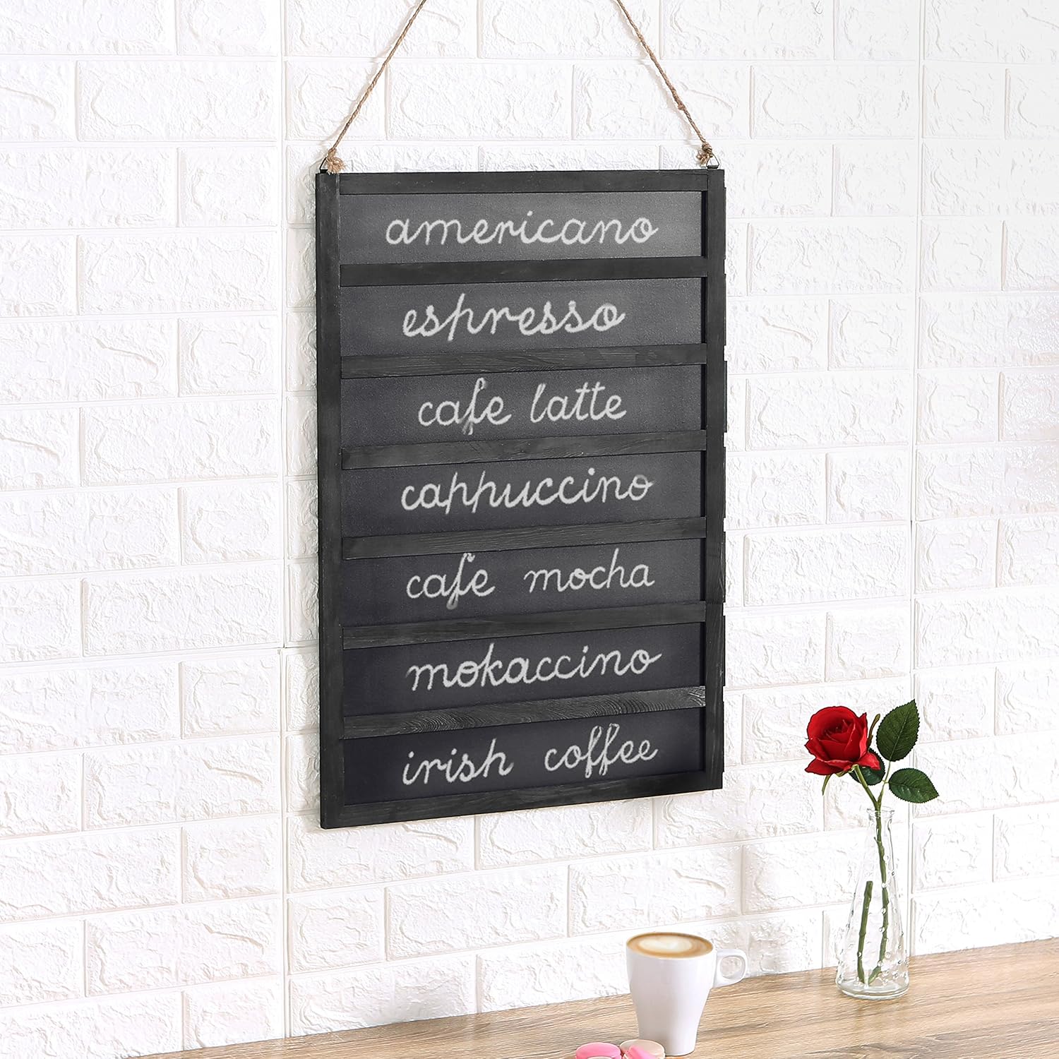 24 Inch Wall Mounted Chalkboard Sign with 7 Removable Panels