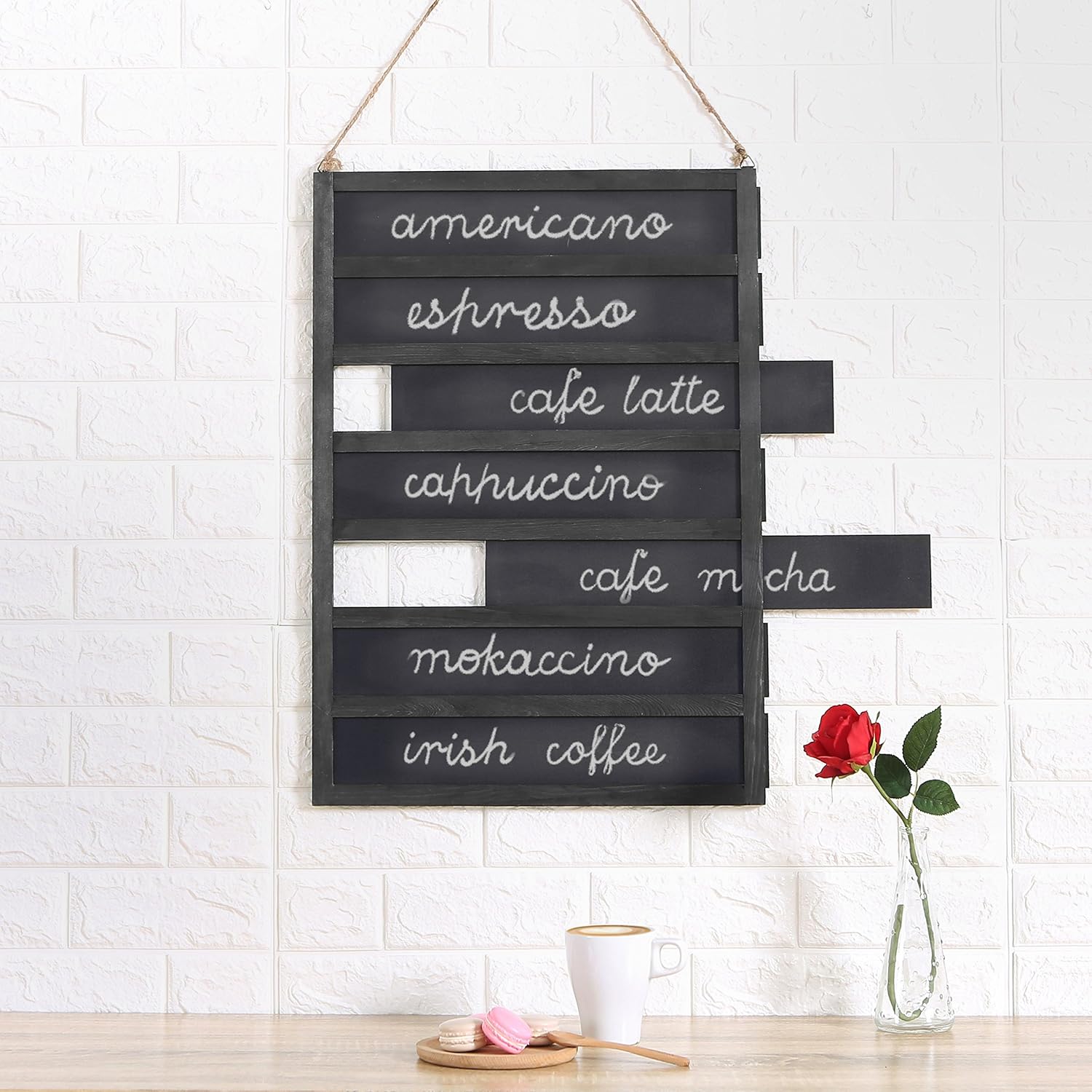 24 Inch Wall Mounted Chalkboard Sign with 7 Removable Panels