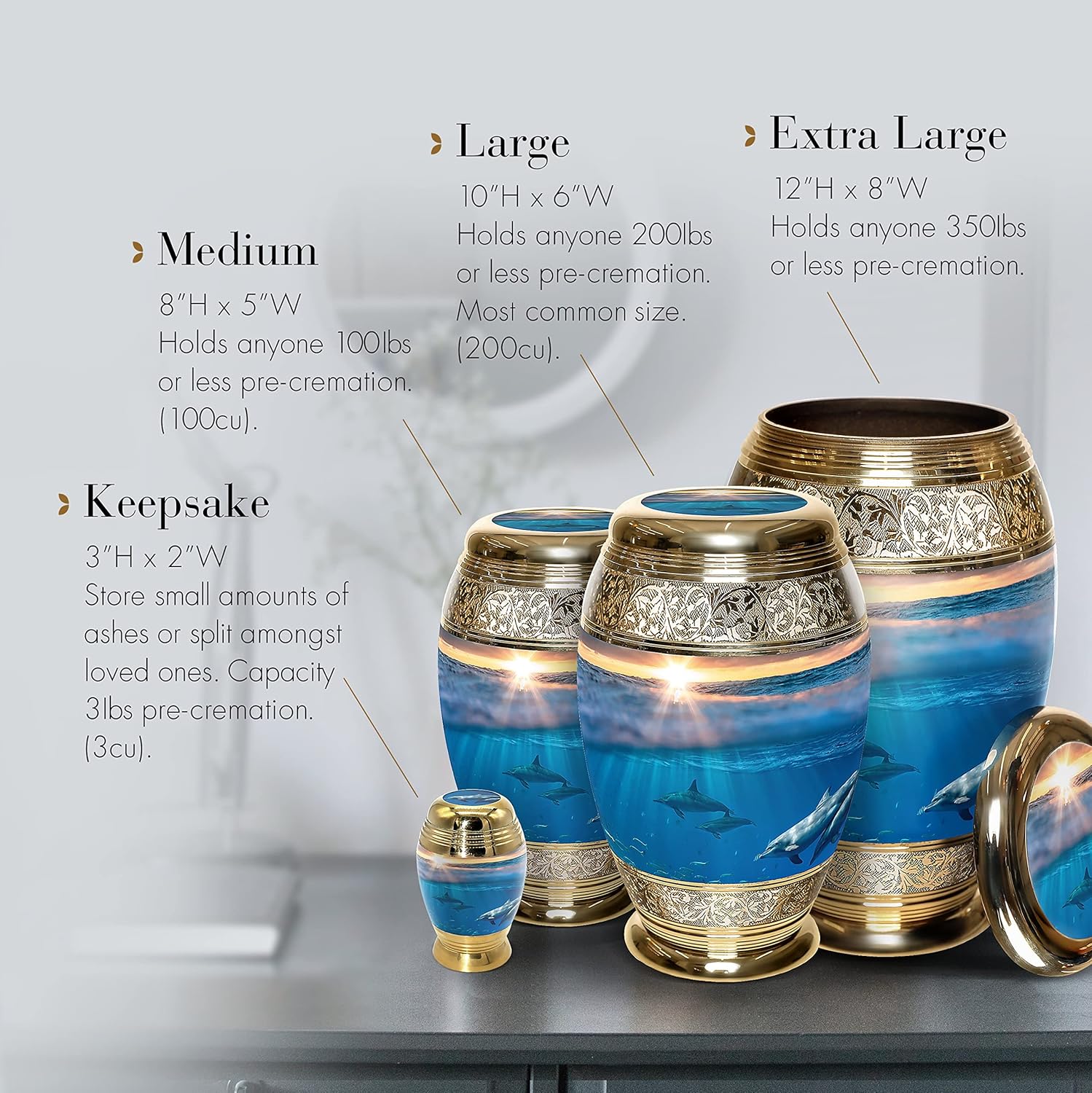 Divine Dolphins Cremation Urn for Ashes