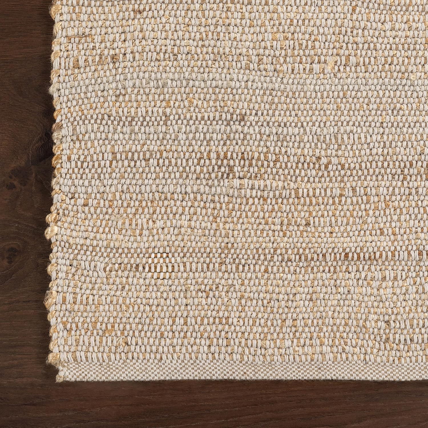 nuLOOM 26 x 10 Handwoven Jute Cotton Area Rug Natural Farmhouse Style