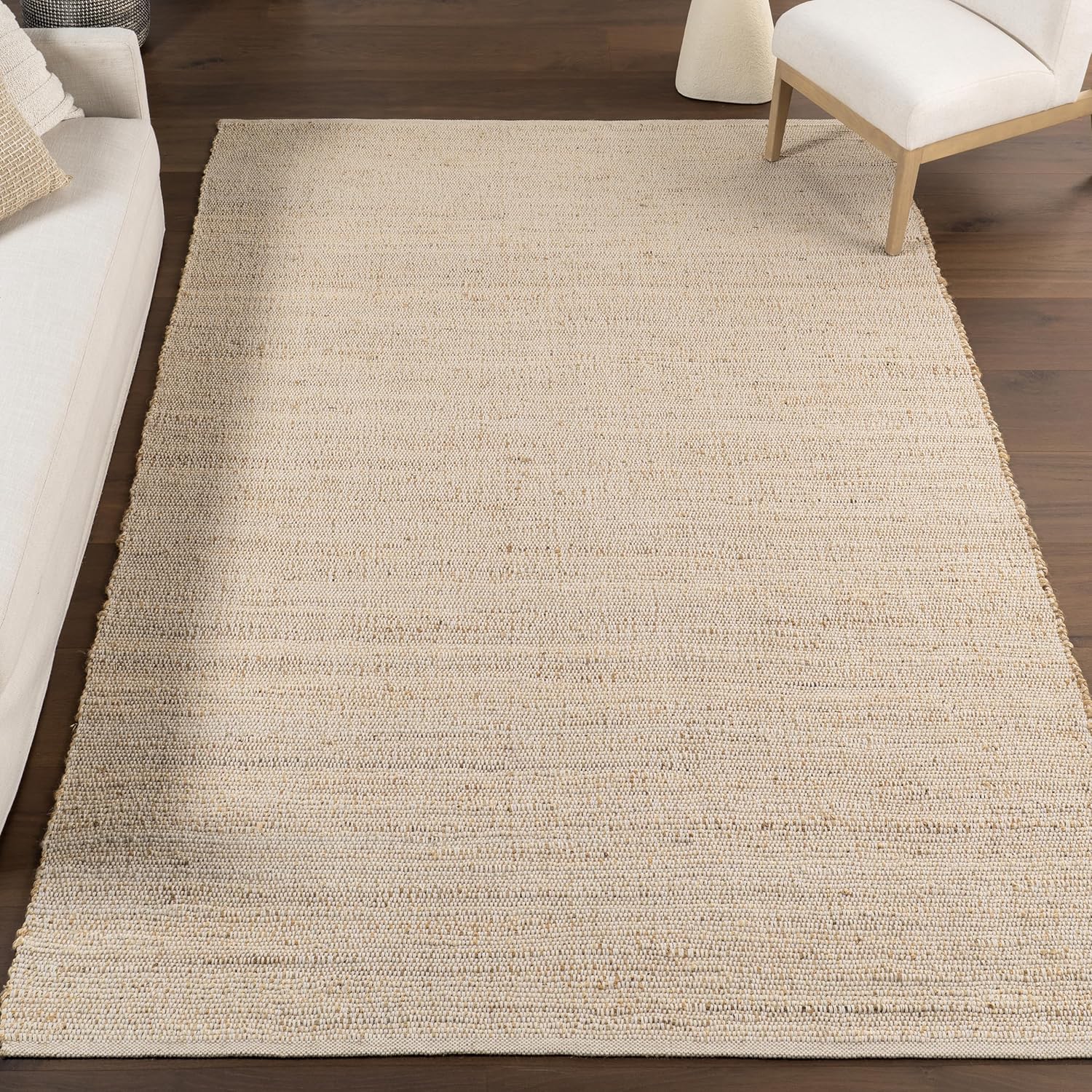 nuLOOM 26 x 10 Handwoven Jute Cotton Area Rug Natural Farmhouse Style