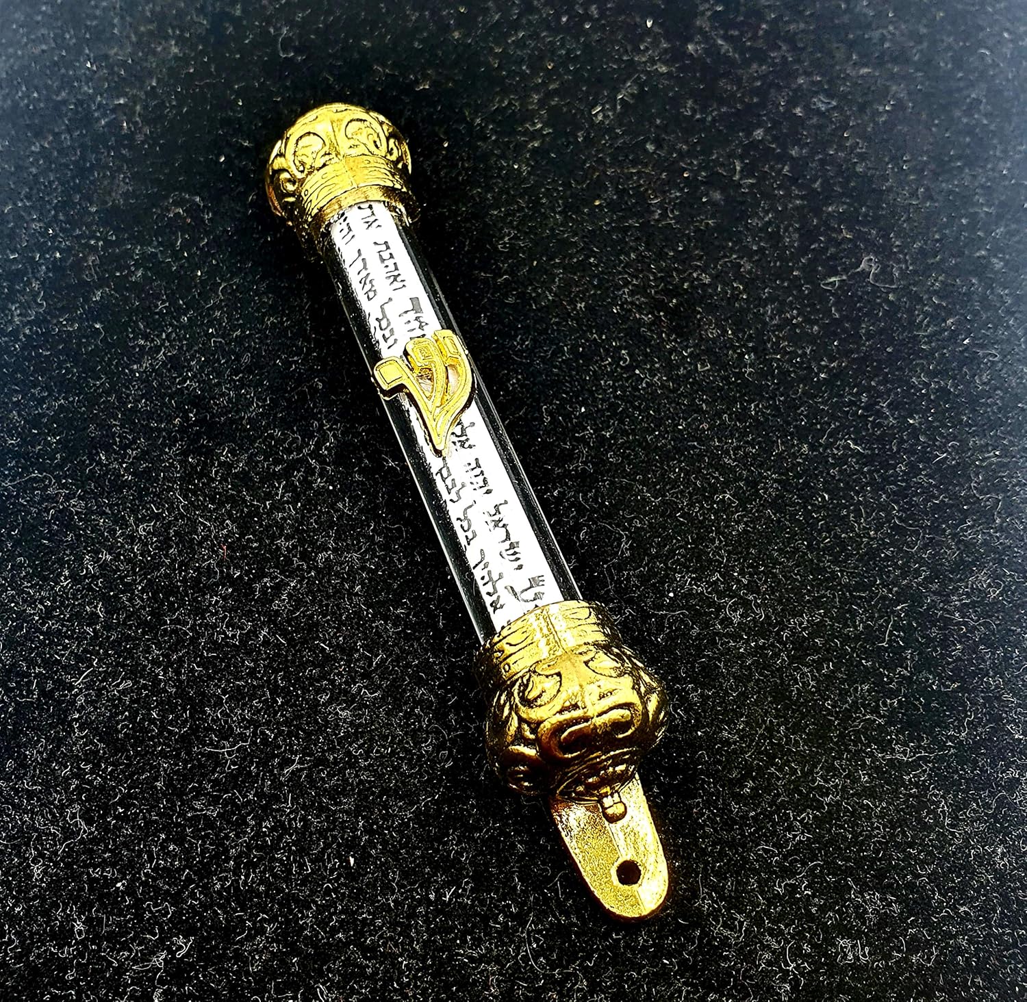 Zuluf Gold Plated Mezuzah with Scroll 5 Inches
