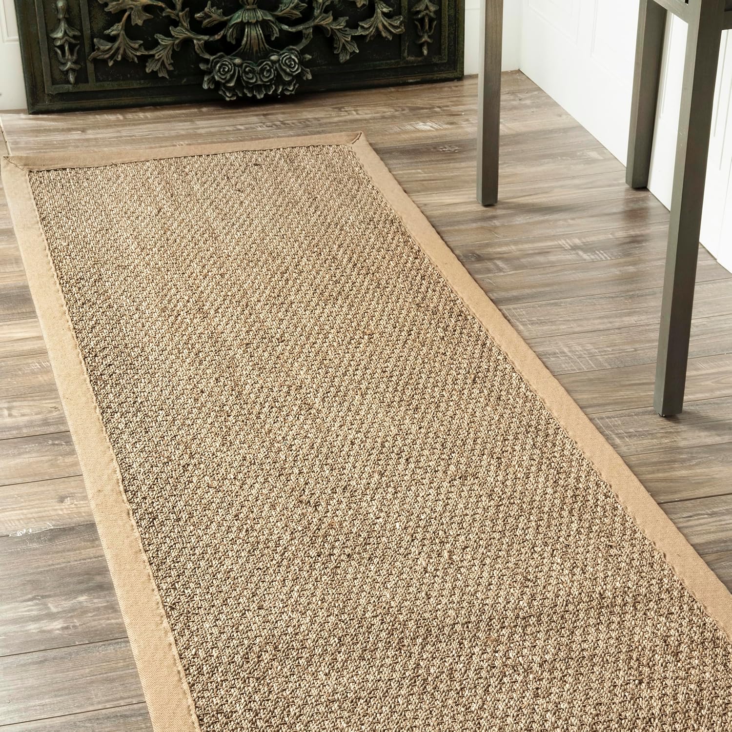 nuLOOM Elijah Seagrass Runner Rug 26 x 10 Beige